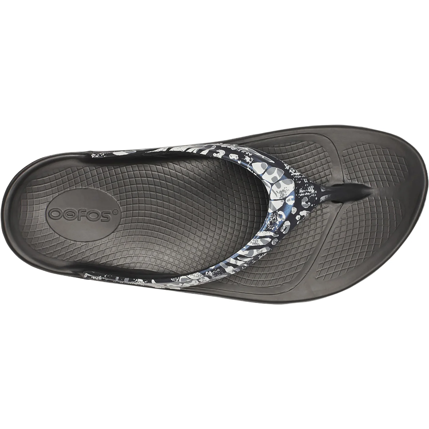Oofos OOLala Limited Women's Recovery Slide Sandals Black Combo Camo - Image 2