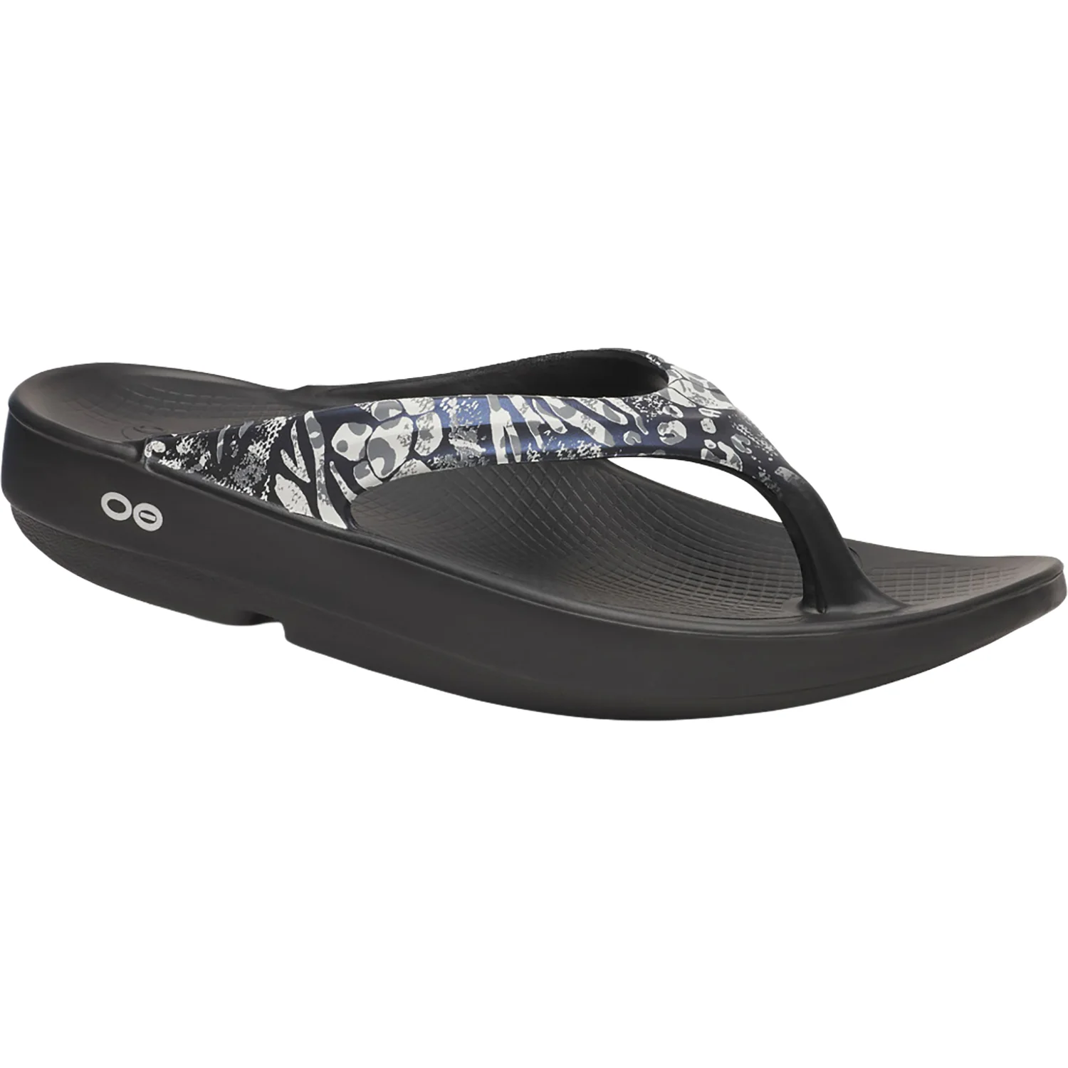 Oofos OOLala Limited Women's Recovery Slide Sandals Black Combo Camo - Image 5