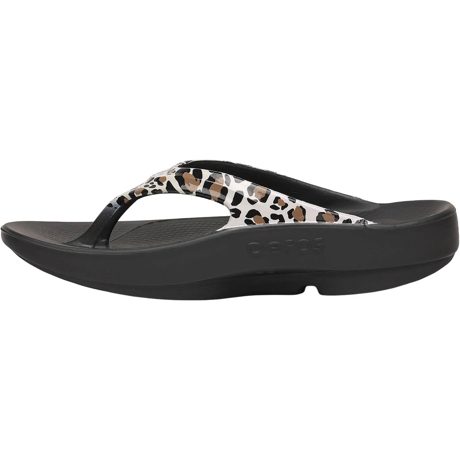 OOFOS OOLala Limited Women's Recovery Slide Sandals Leopard - Image 3
