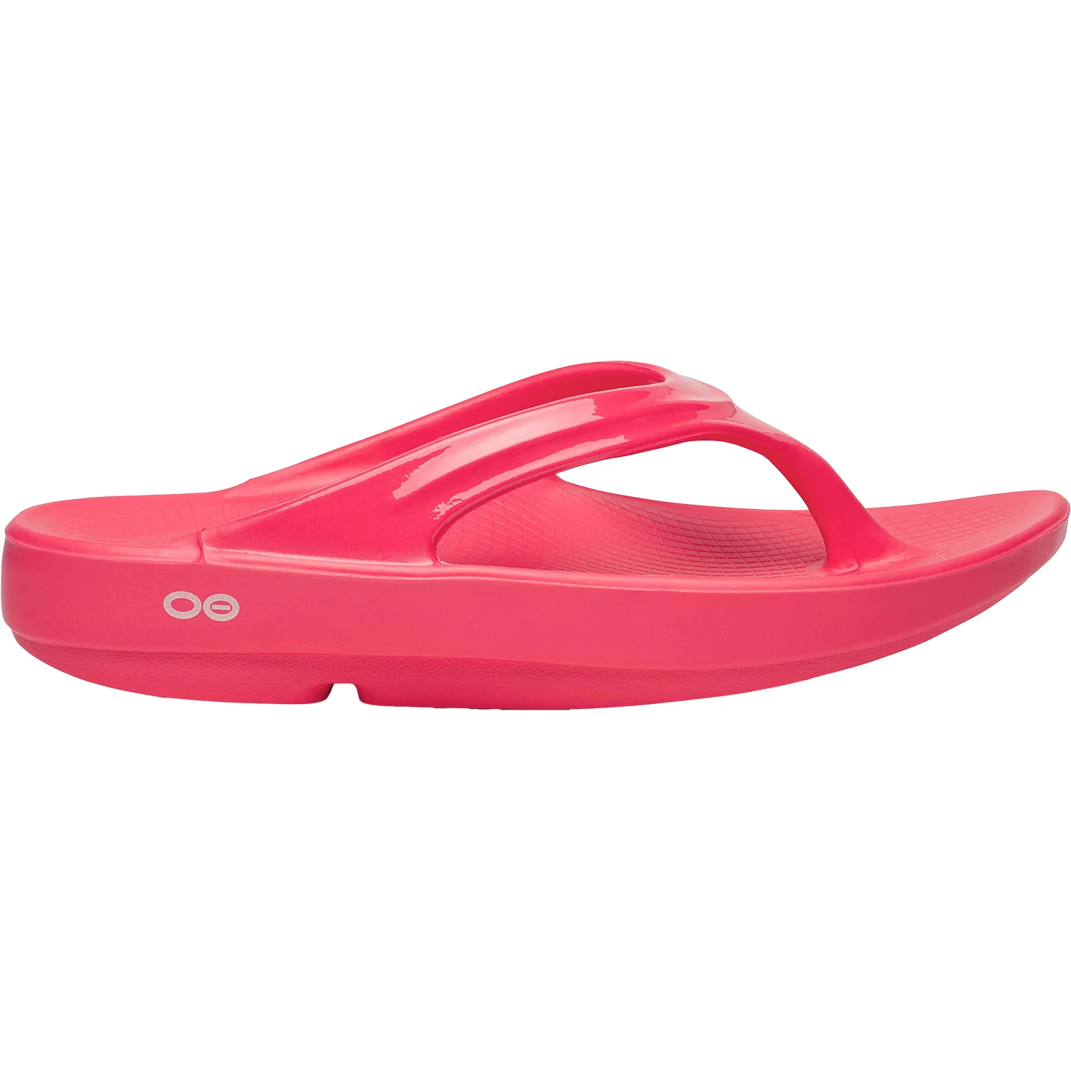 OOFOS OOlala Women's Recovery Sandals Neon Berry Synthetic
