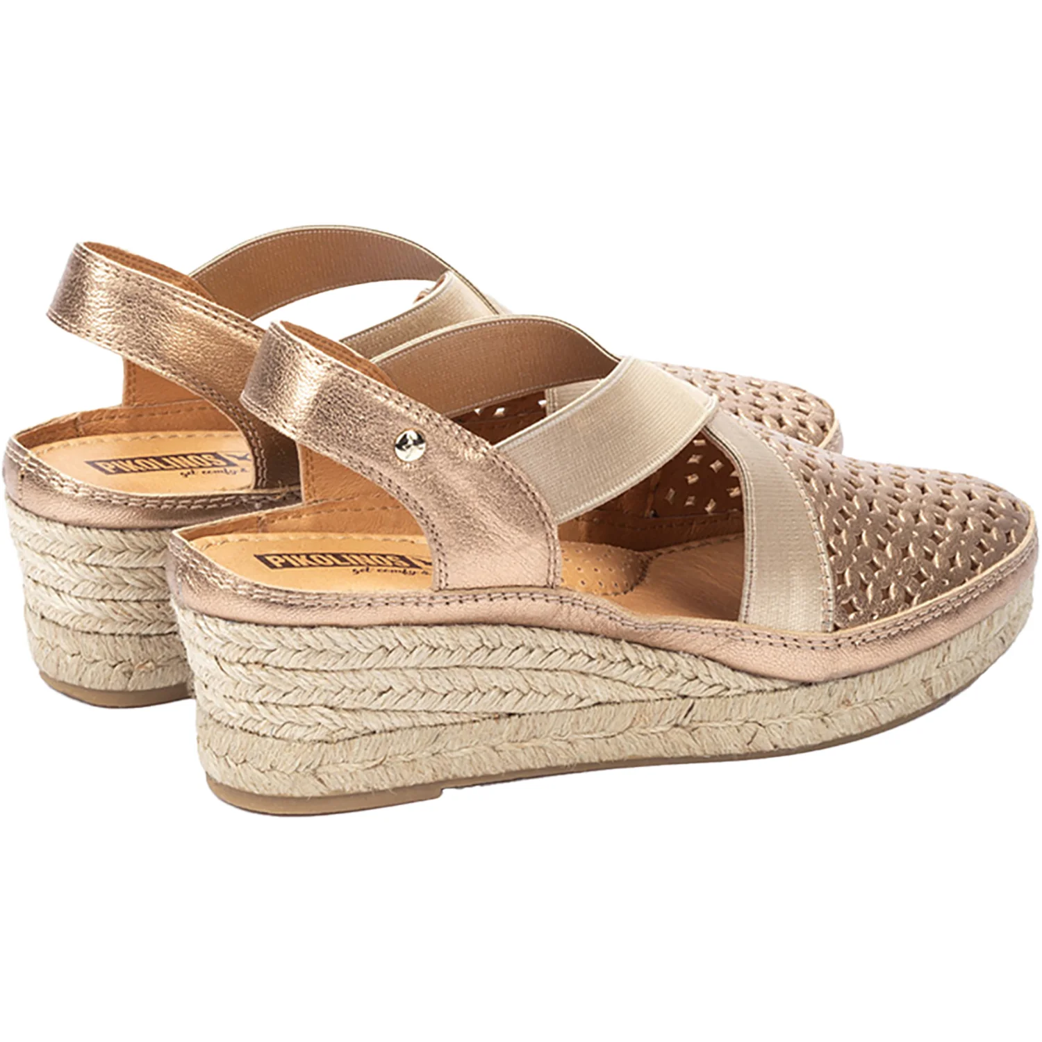 Pikolinos Benidorm W4A-1546CL Women's Wedge Sandals Champagne - Image 3