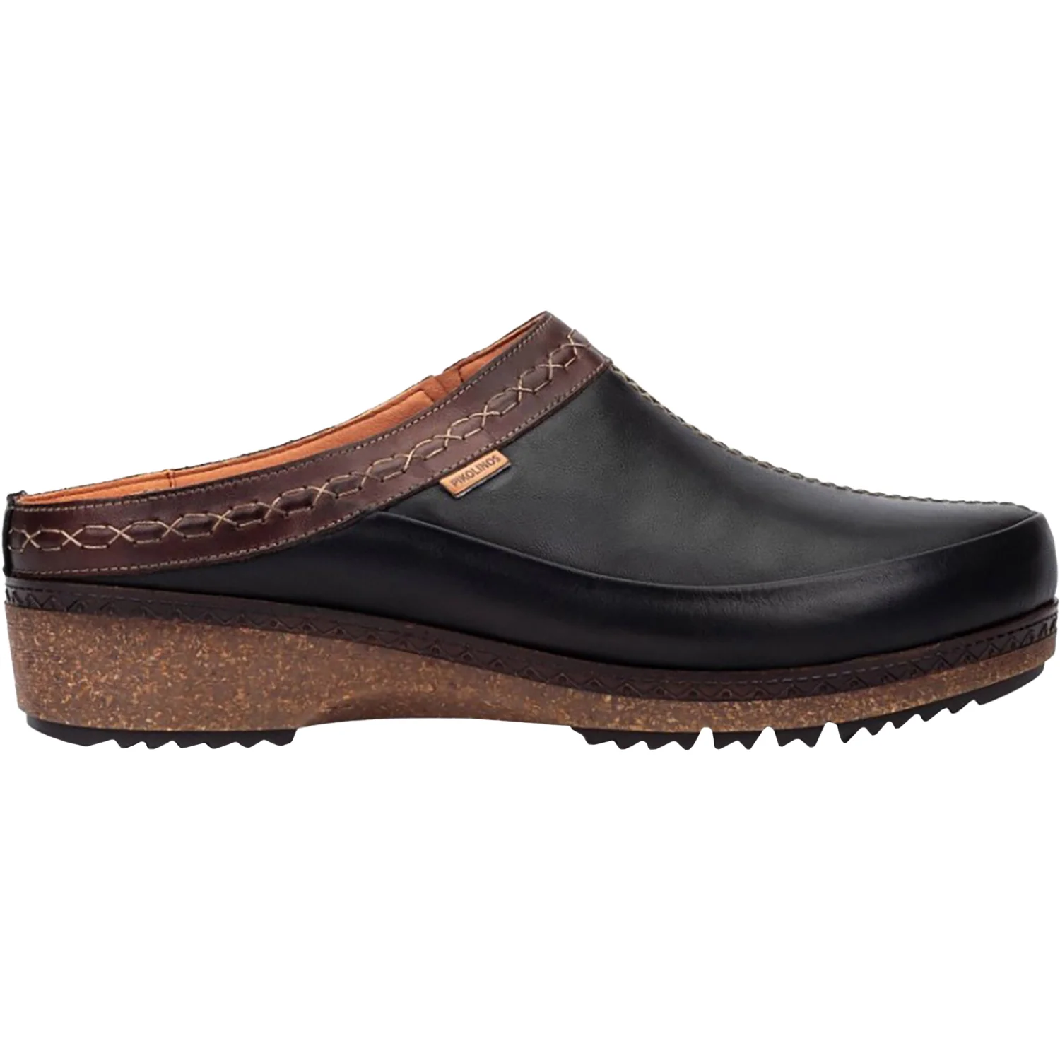 Pikolinos Granada W0W-3922C1 Women's Open Back Clogs Black Leather