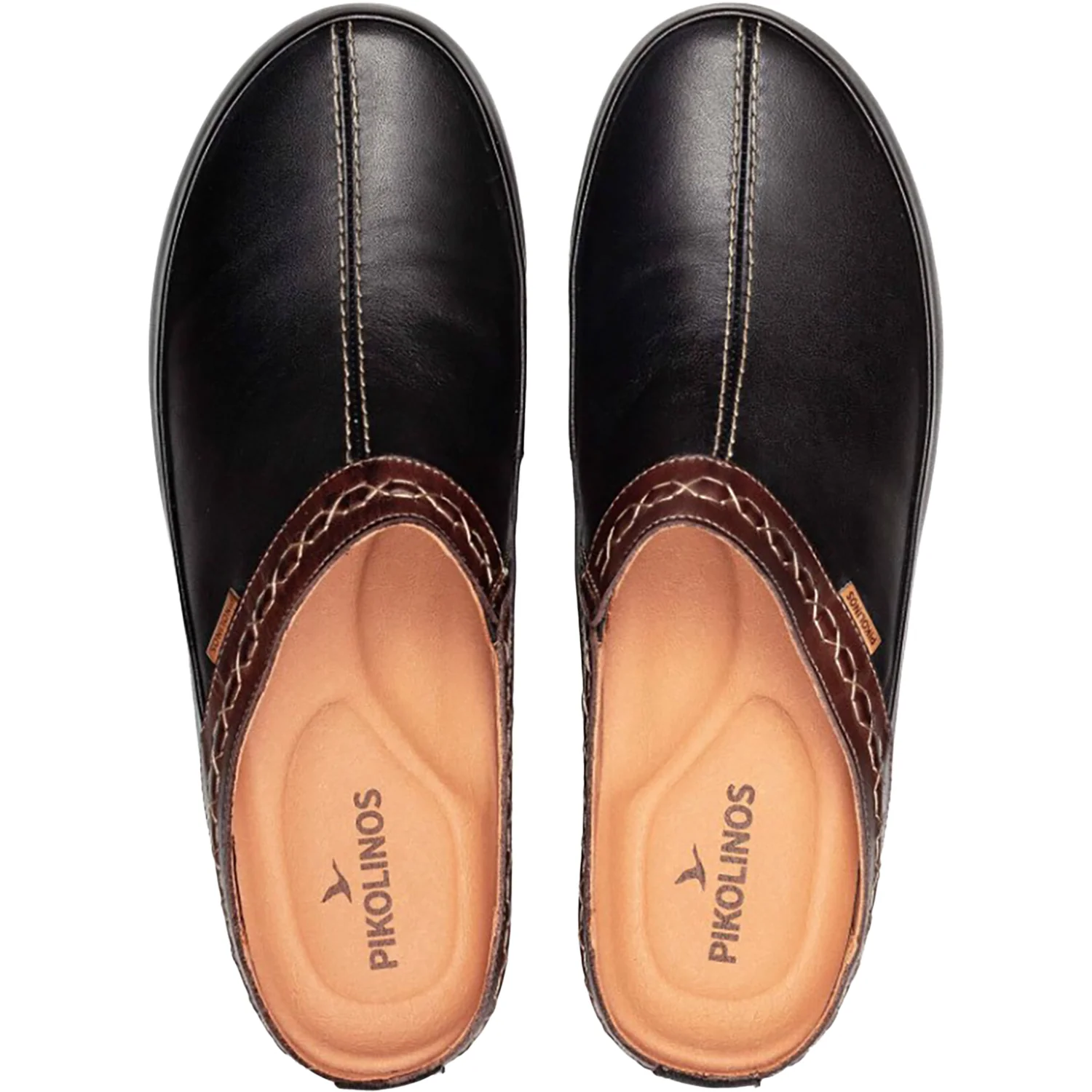 Pikolinos Granada W0W-3922C1 Women's Open Back Clogs Black Leather - Image 2