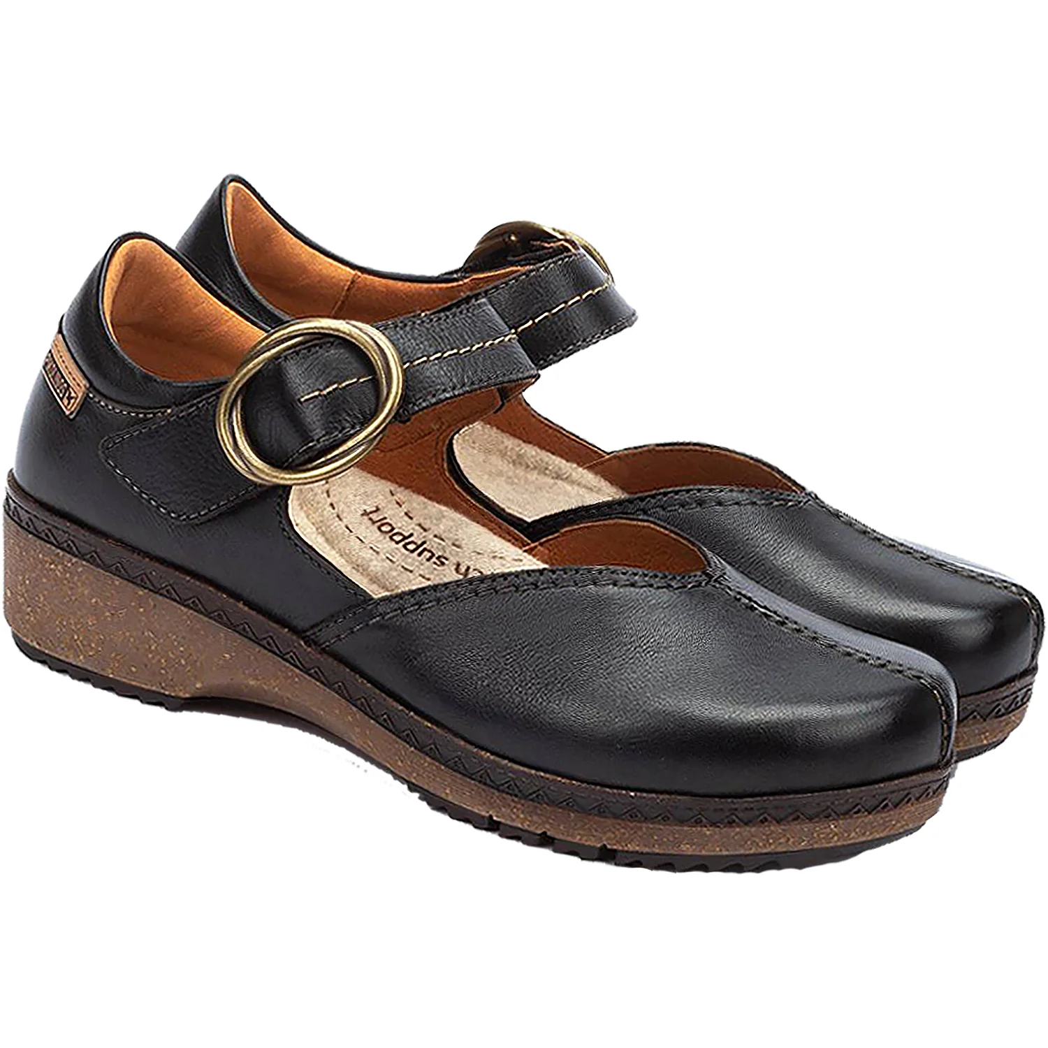 Pikolinos Granada W0W-4837 Women's Mary Janes Black Leather - Image 3