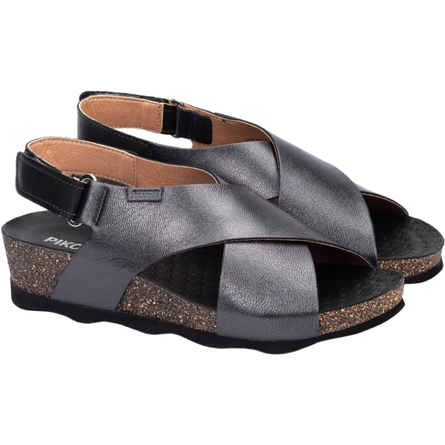 Pikolinos Mahon Cross Strap Women's Wedge Sandals Calcita Leather - Image 3