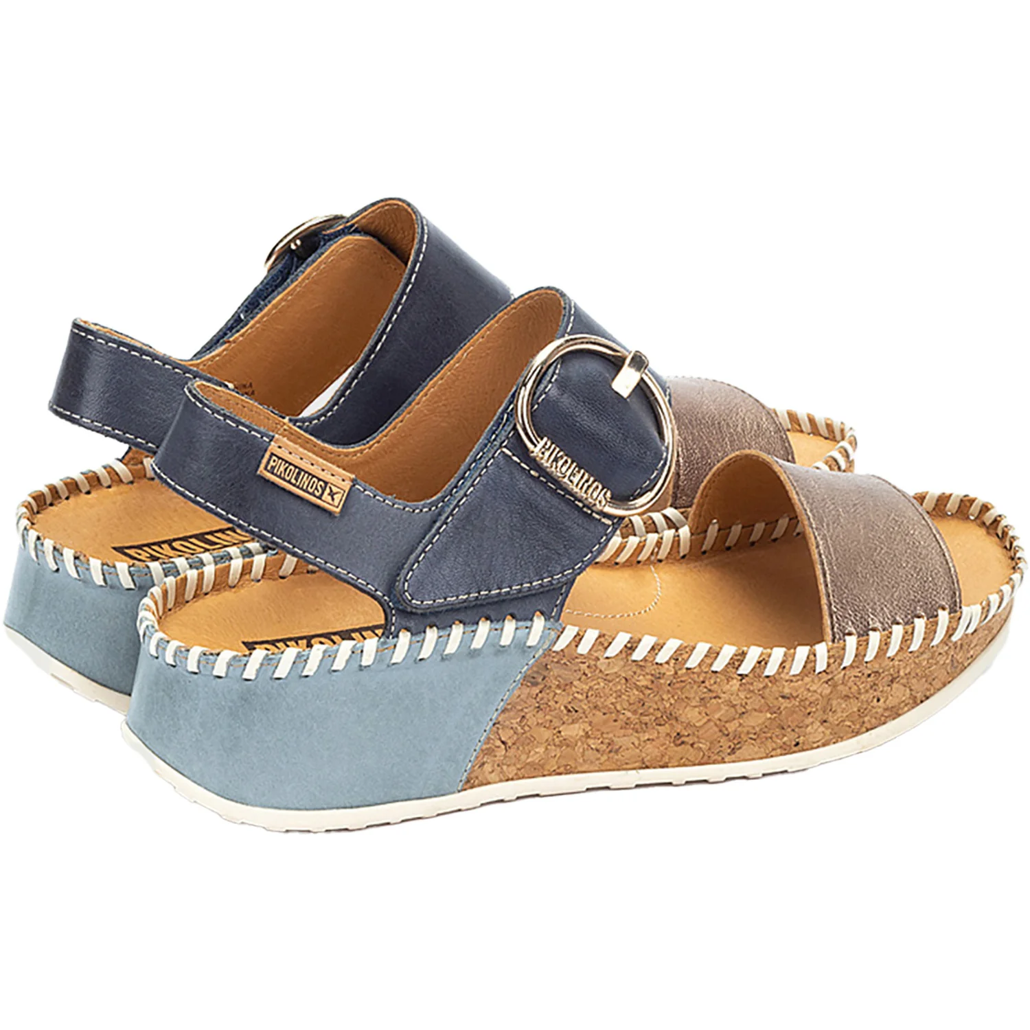 Pikolinos Marina W1C-0709CLC1 Women's Sandals Stone/Blue - Image 4