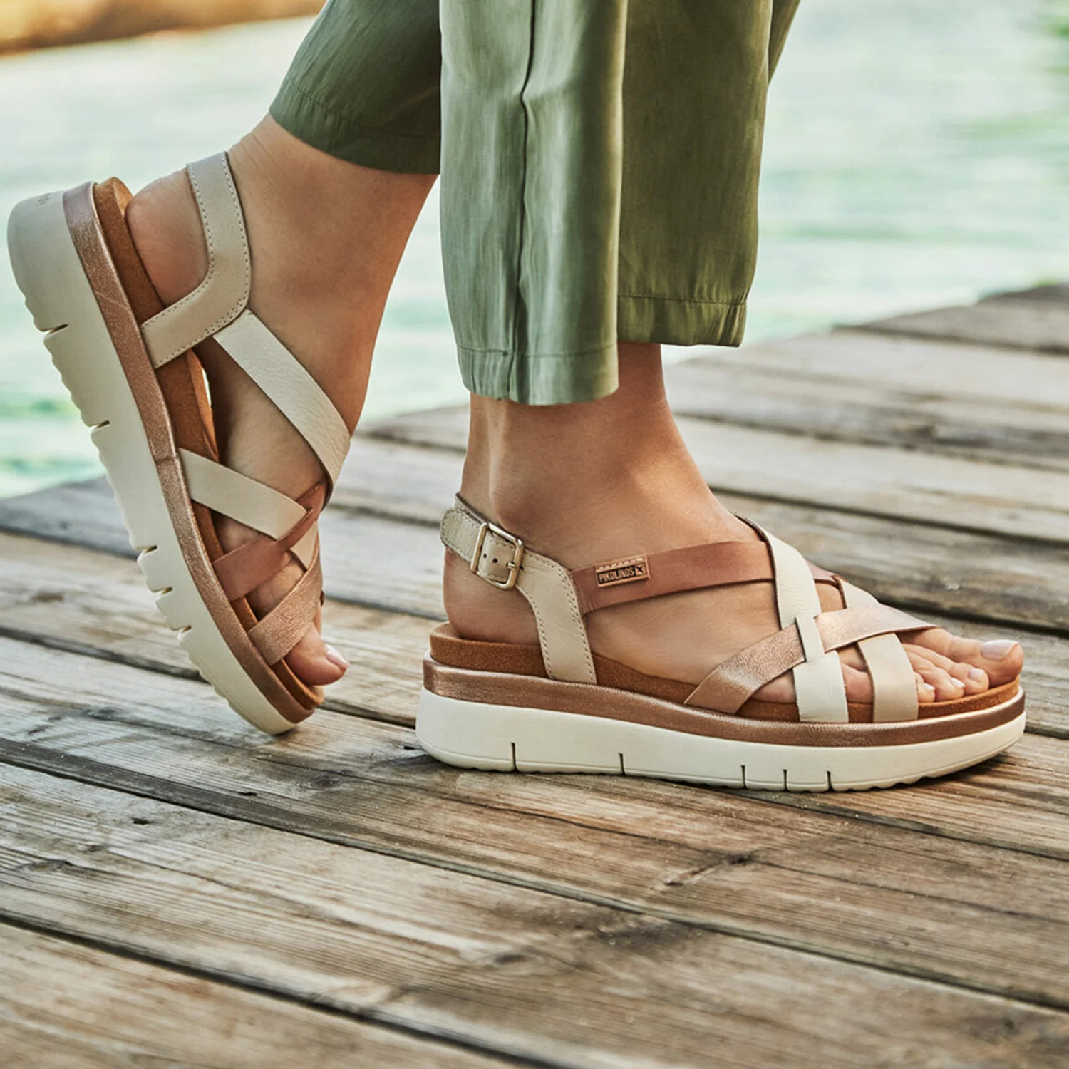 Pikolinos Palma W4N-0650C1 Women's Wedge Sandals Marfil - Image 9