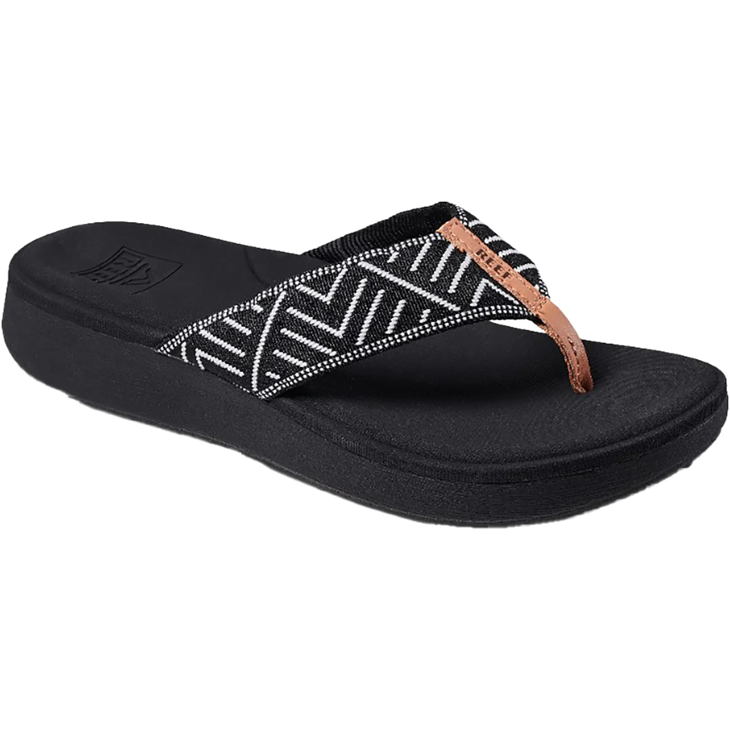 Reef Cushion Cloud TX Women's Thong Sandals Black Geo Synthetic - Image 3