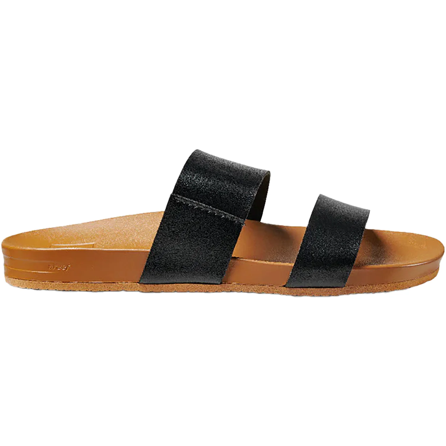 Reef Cushion Vista Women's Slide Sandals Black/Natural Synthetic