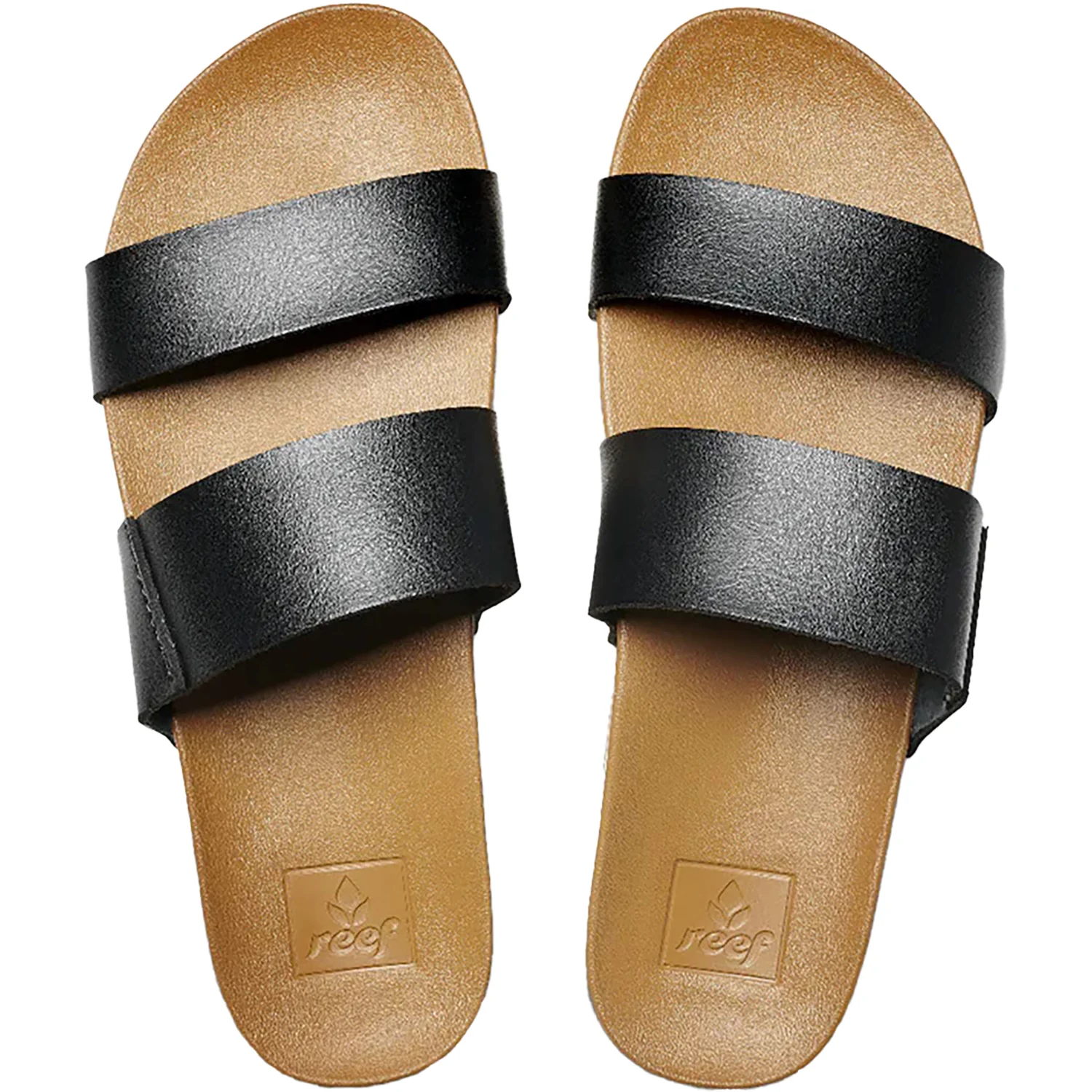 Reef Cushion Vista Women's Slide Sandals Black/Natural Synthetic - Image 2