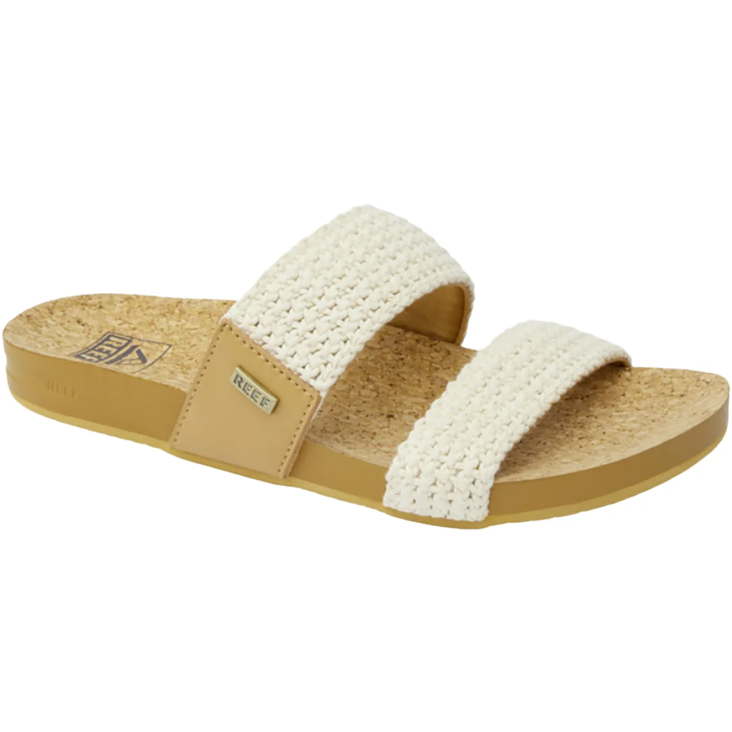 Reef Cushion Vista Women's Slide Sandals Natural Crochet Textile Synthetic - Image 5