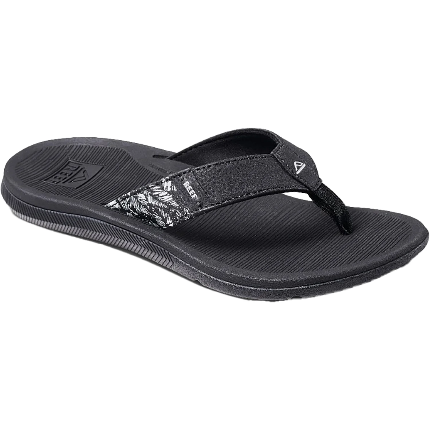 Reef Santa Ana Women's Thong Sandals Black/White Synthetic - Image 3