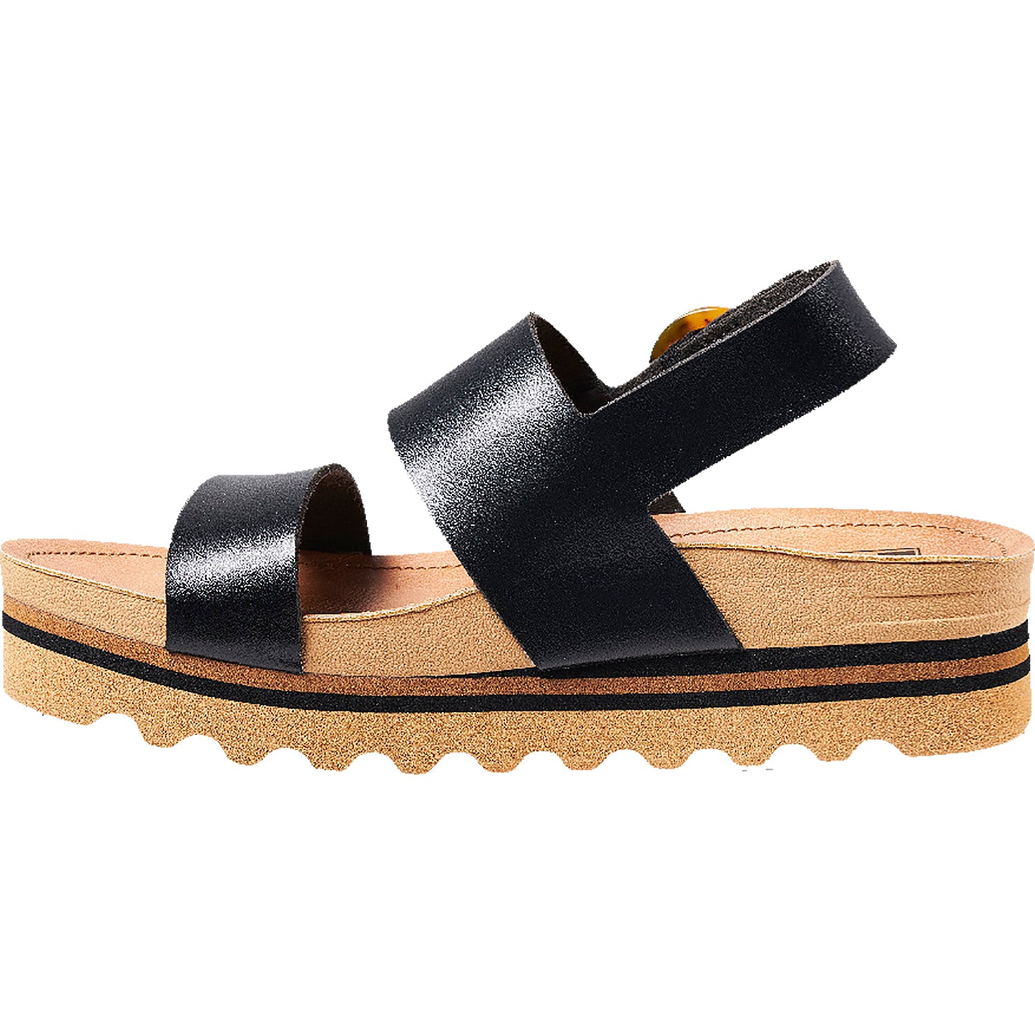 Reef Vista Hi Buckle Women's Platform Sandals Black/Tan Synthetic - Image 3