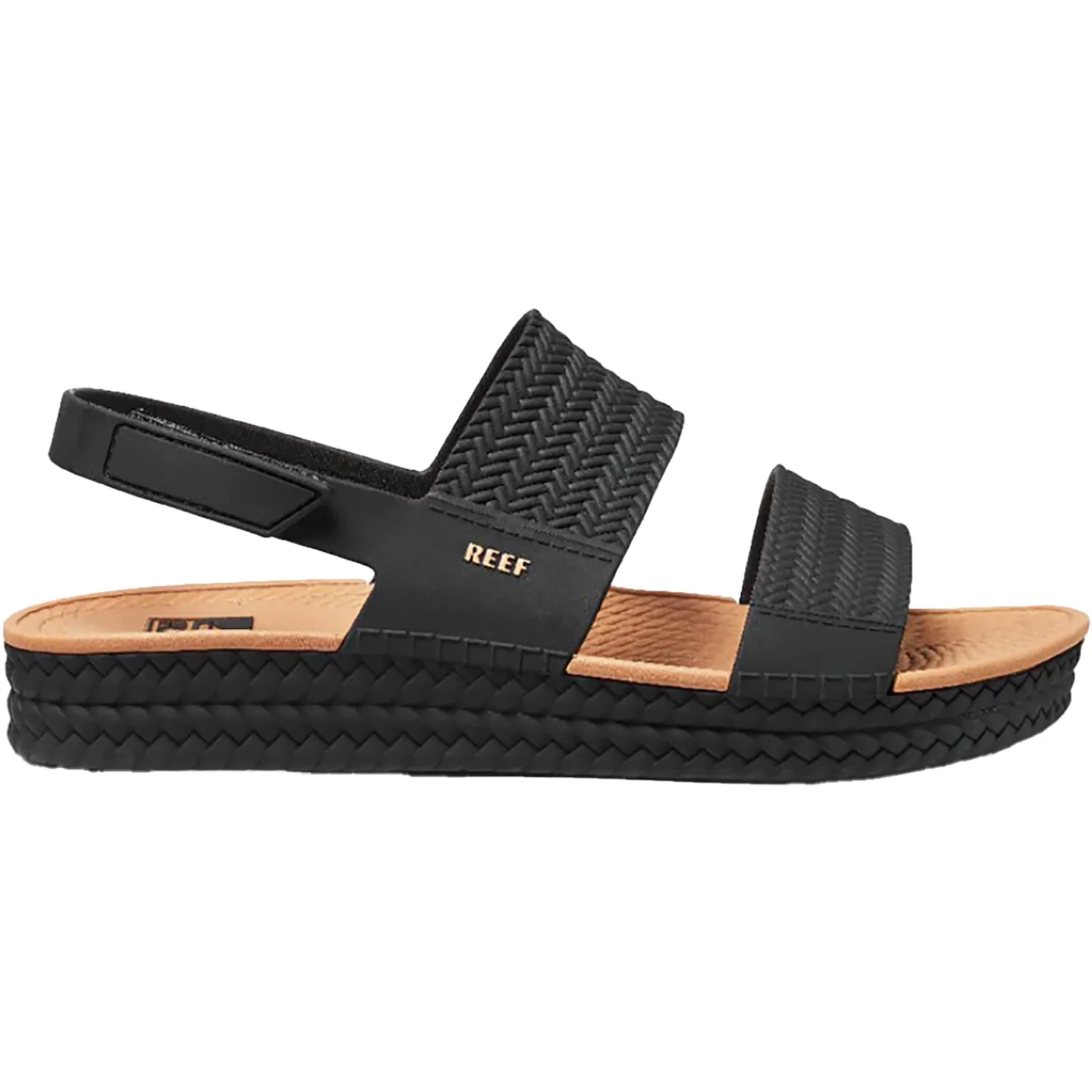Reef Water Vista Women's Ankle Strap Sandals Black/Tan Synthetic