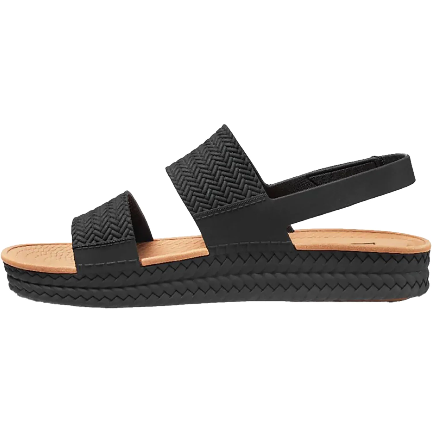 Reef Water Vista Women's Ankle Strap Sandals Black/Tan Synthetic - Image 3
