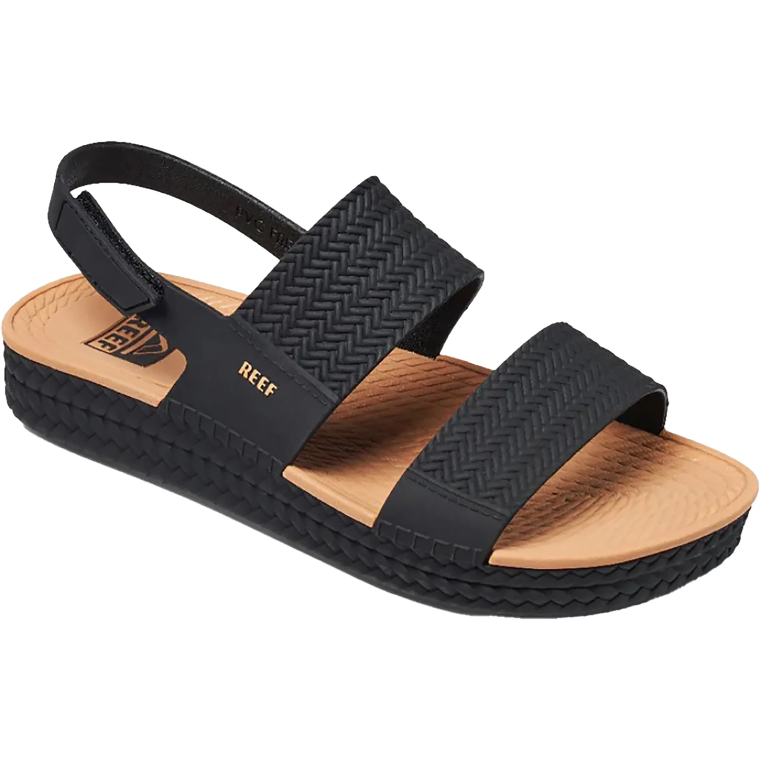 Reef Water Vista Women's Ankle Strap Sandals Black/Tan Synthetic - Image 5