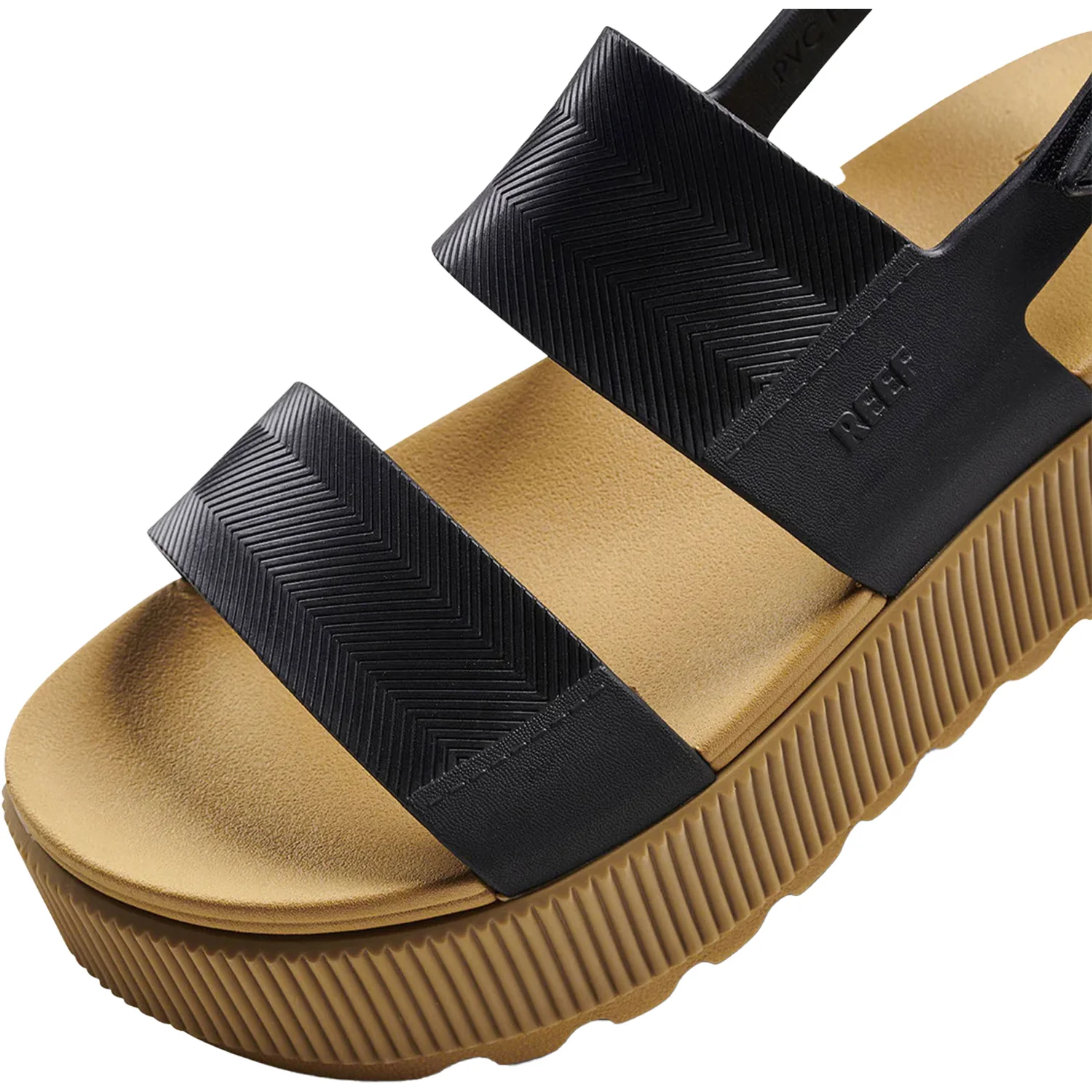 Reef Water Vista Higher Women's Ankle Strap Platform Sandals Black/Tan - Image 3
