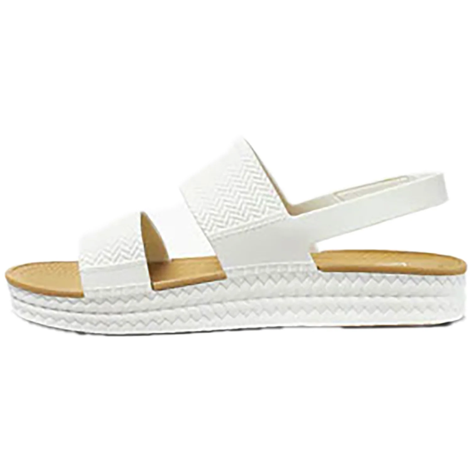 Reef Water Vista Women's Ankle Strap Sandals White/Tan Synthetic - Image 3