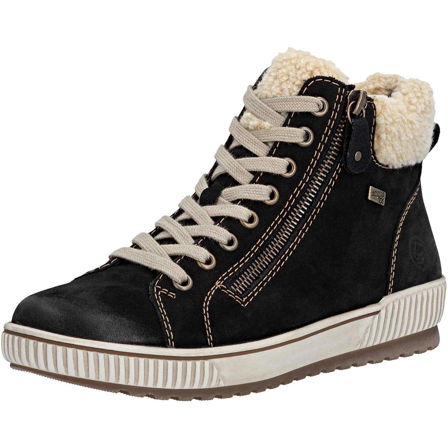 Remonte D0770-03 Maditta Women's Sporty Lace Up Shoes Schwarz/Beige/Schwarz - Image 5