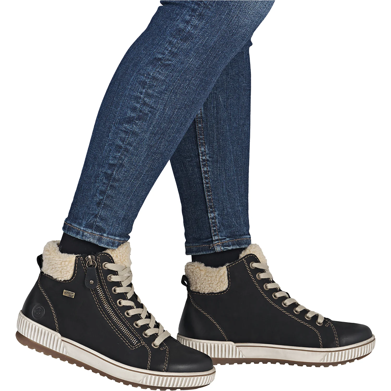 Remonte D0770-03 Maditta Women's Sporty Lace Up Shoes Schwarz/Beige/Schwarz - Image 6