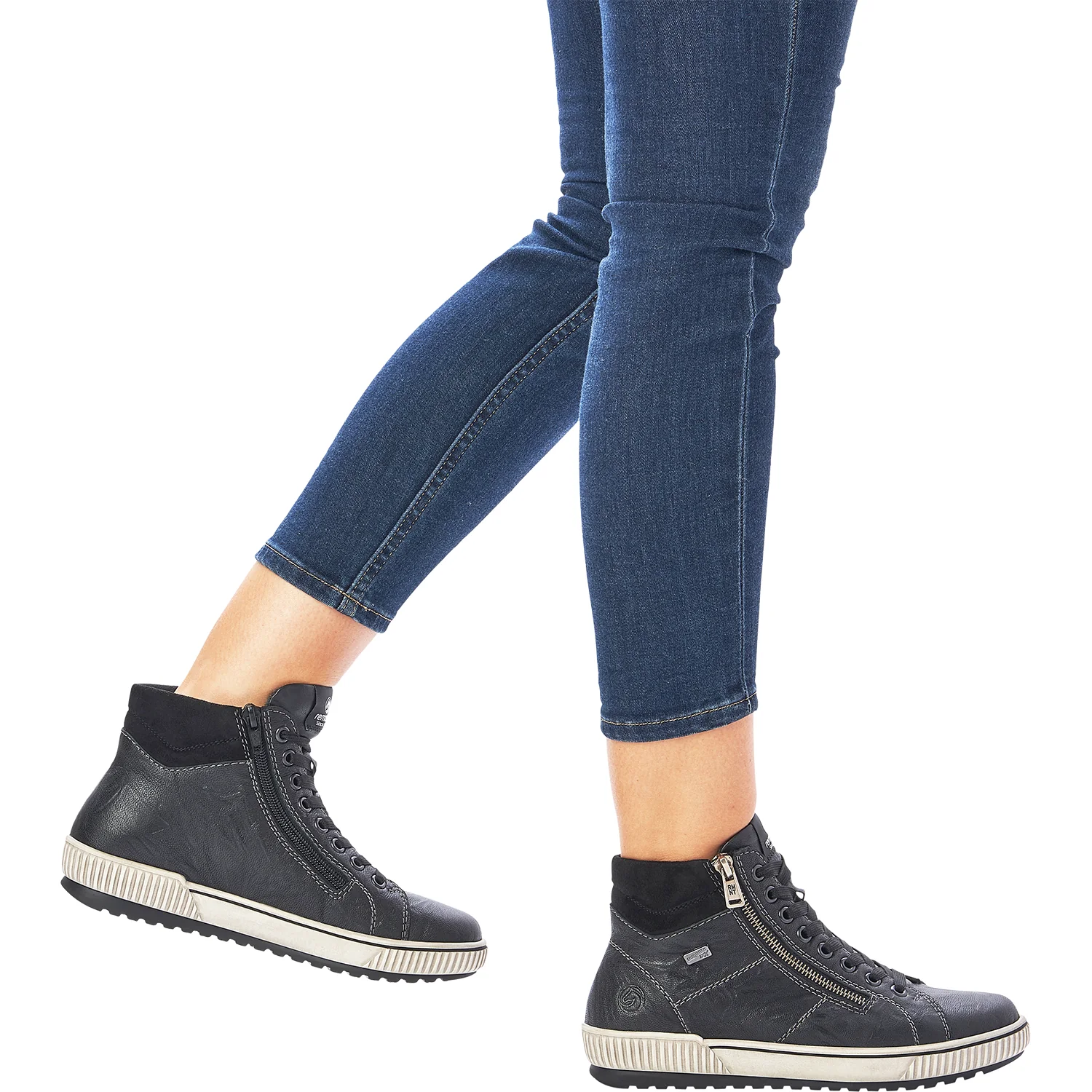 Remonte D0772-01 Maditta 72 Women's Sneakers Black Leather - Image 4