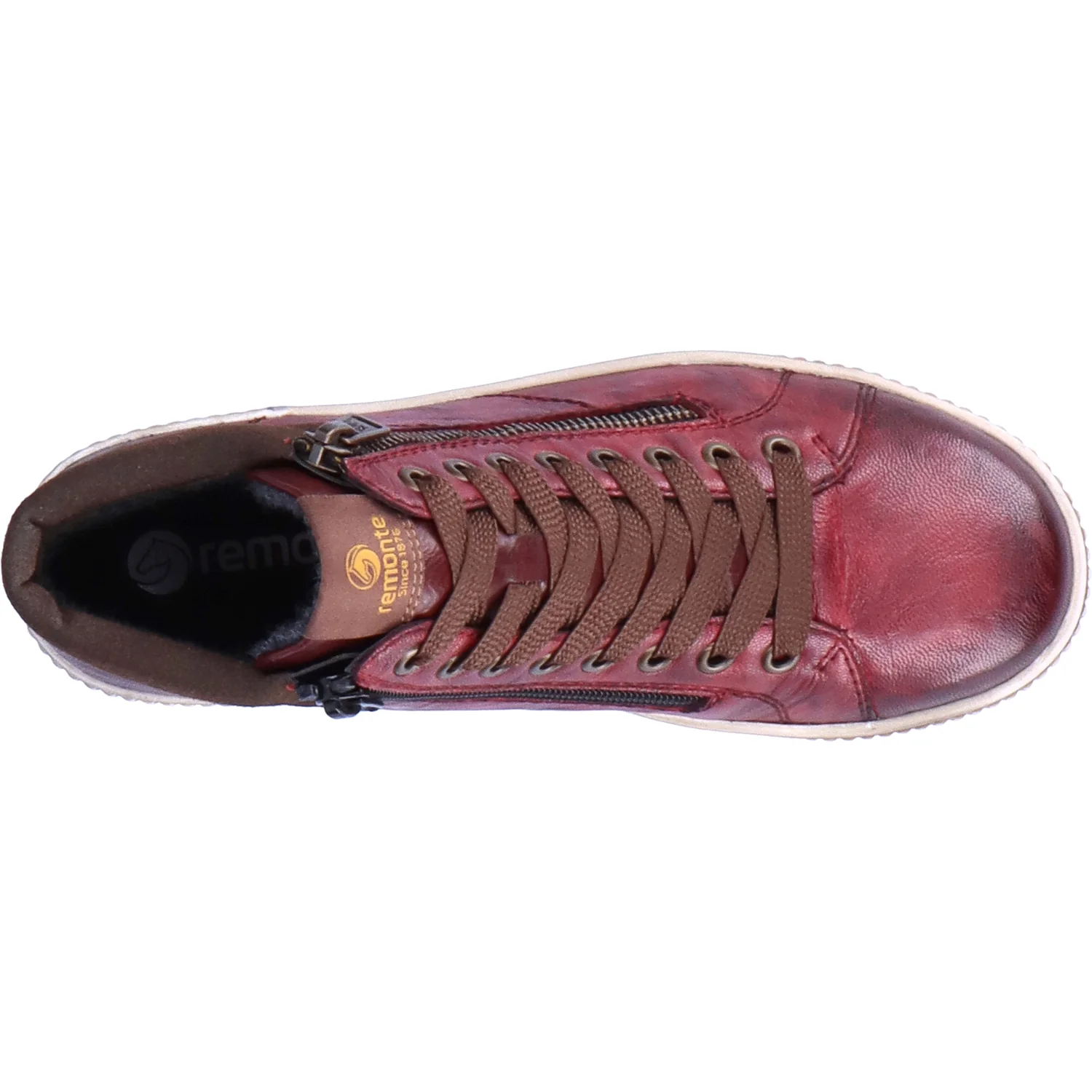Remonte D0772-35 Maditta 72 Women's High Top Sneakers Chianti/Moro/Burgundy Leather - Image 2