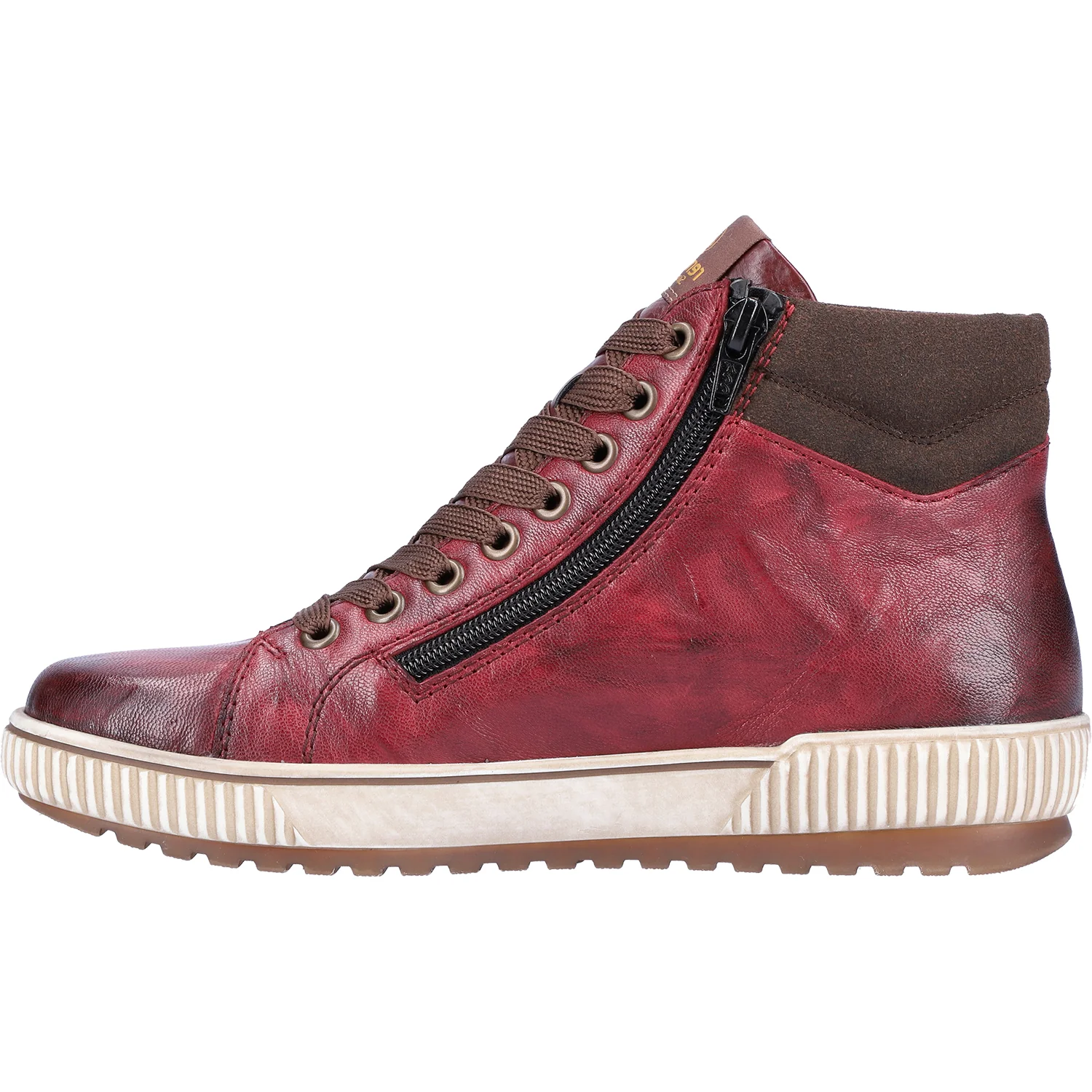 Remonte D0772-35 Maditta 72 Women's High Top Sneakers Chianti/Moro/Burgundy Leather - Image 3