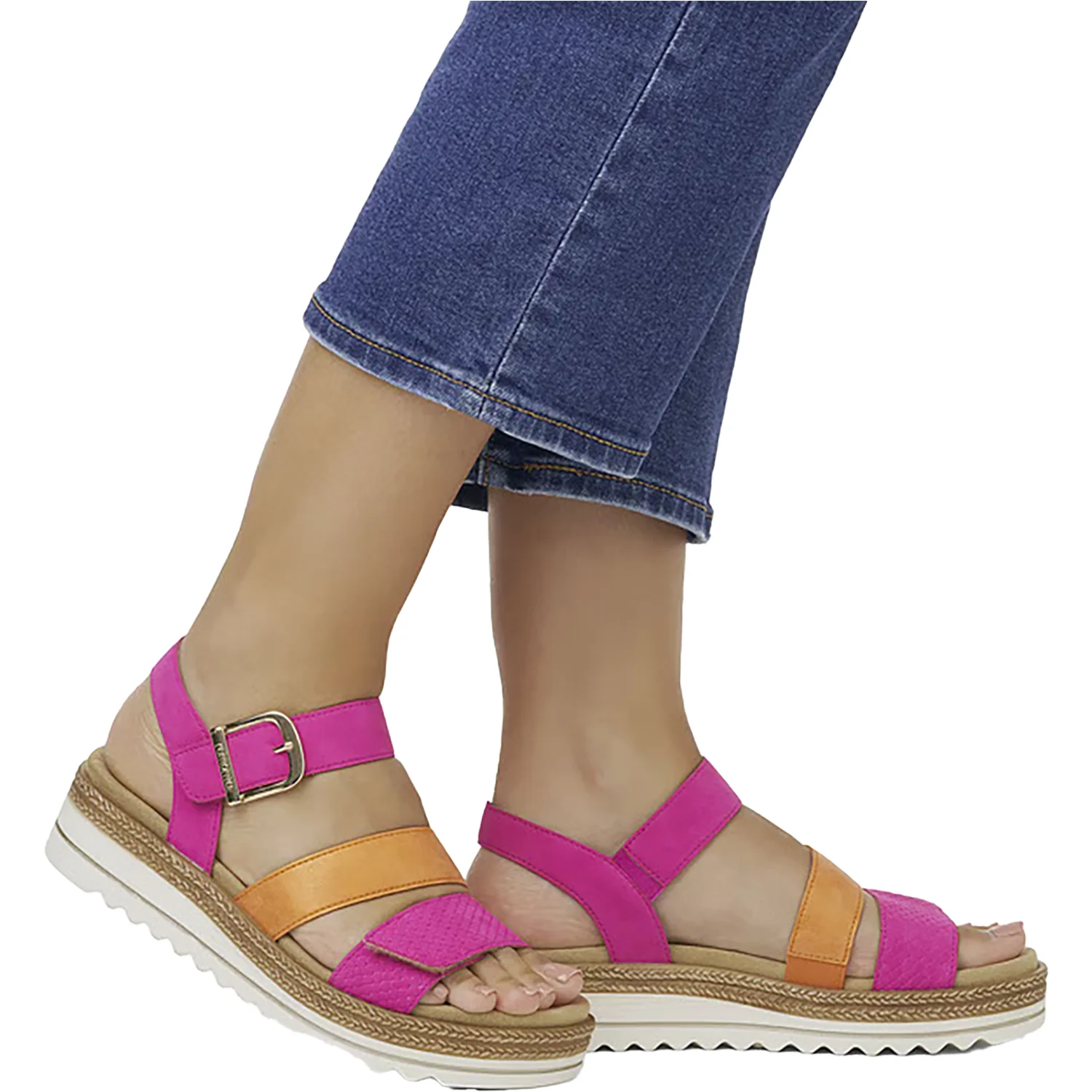 Remonte D0Q55-31 Women's Sandals Magenta/Orange Synthetic - Image 5