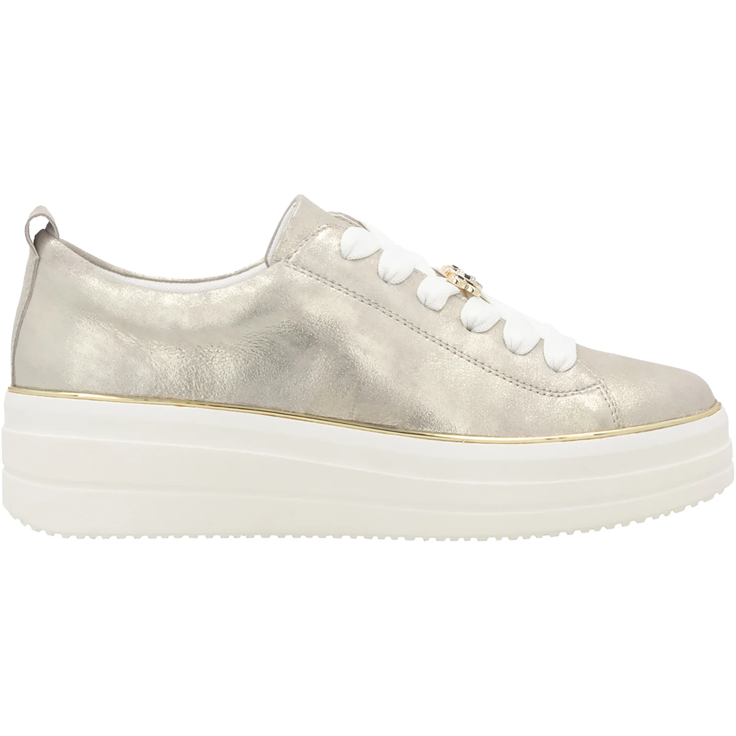 Remonte D1C03-60 Julika 03 Women's Lace Up Shoes Muschel Leather with Gold Trim