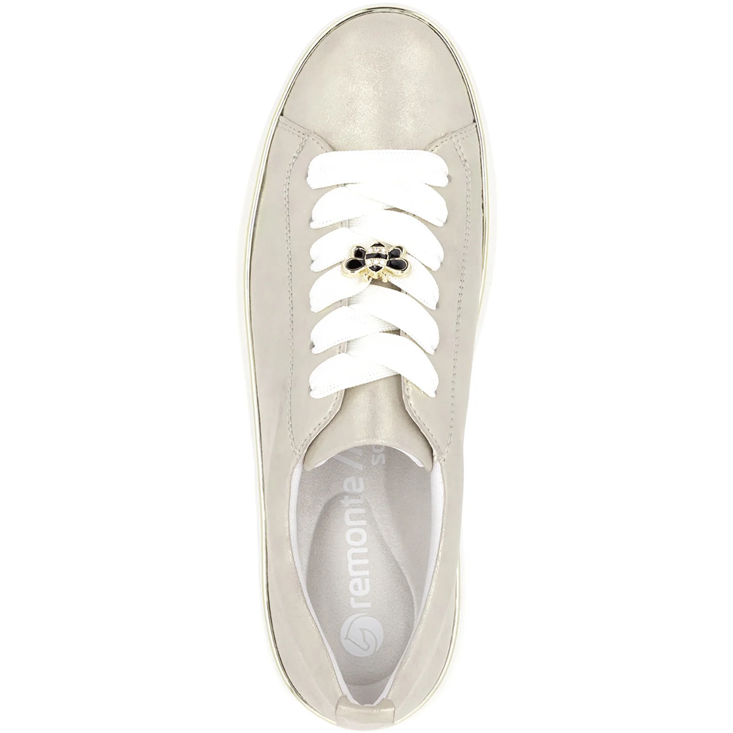Remonte D1C03-60 Julika 03 Women's Lace Up Shoes Muschel Leather with Gold Trim - Image 2