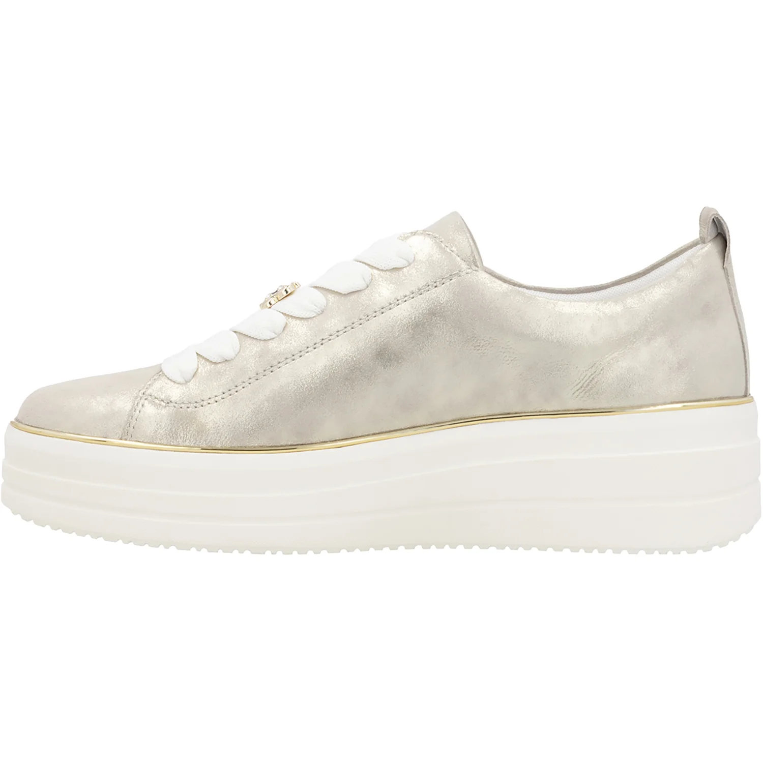 Remonte D1C03-60 Julika 03 Women's Lace Up Shoes Muschel Leather with Gold Trim - Image 3