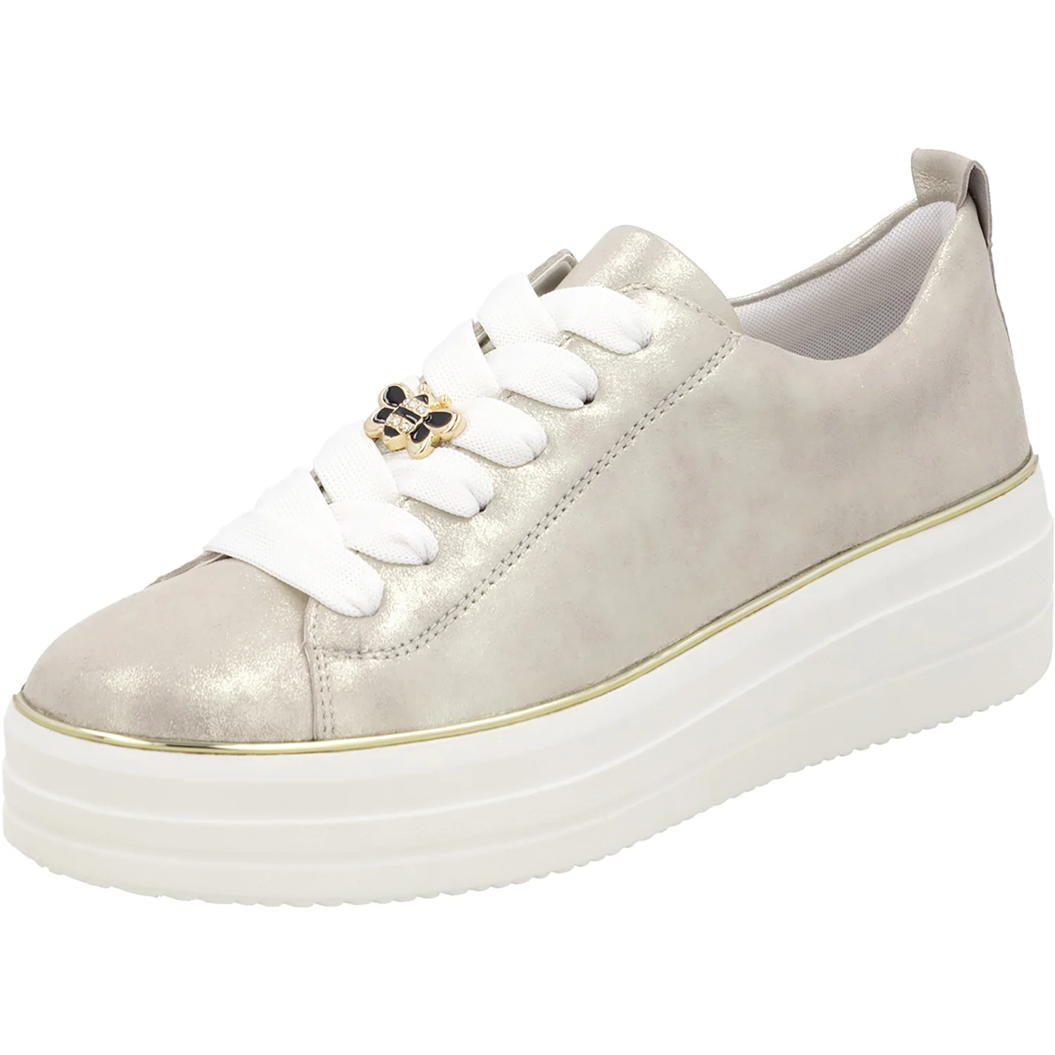 Remonte D1C03-60 Julika 03 Women's Lace Up Shoes Muschel Leather with Gold Trim - Image 5