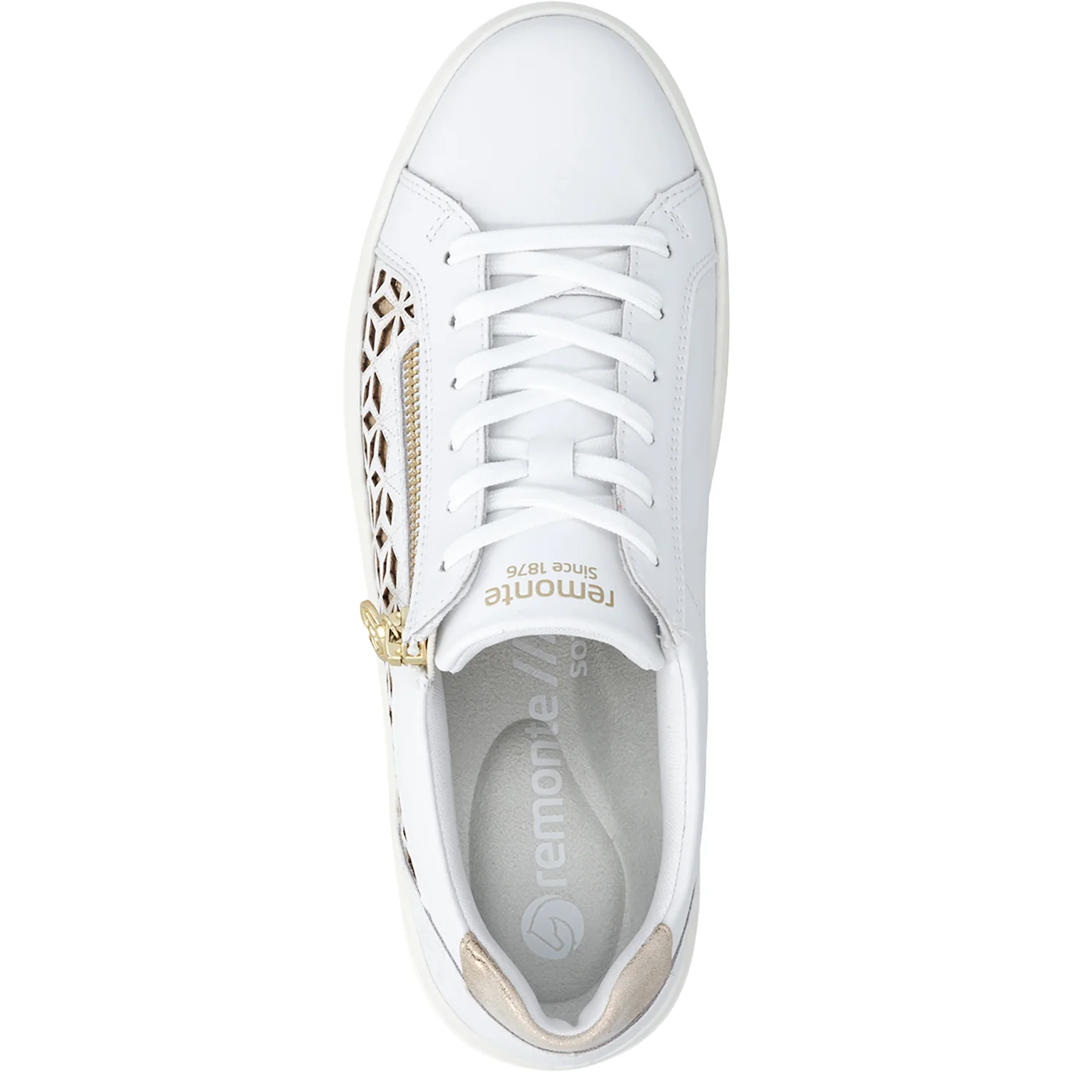 Remonte D1C11-80 Women's Lace Up Shoes White/Light Gold/Muschel - Image 2