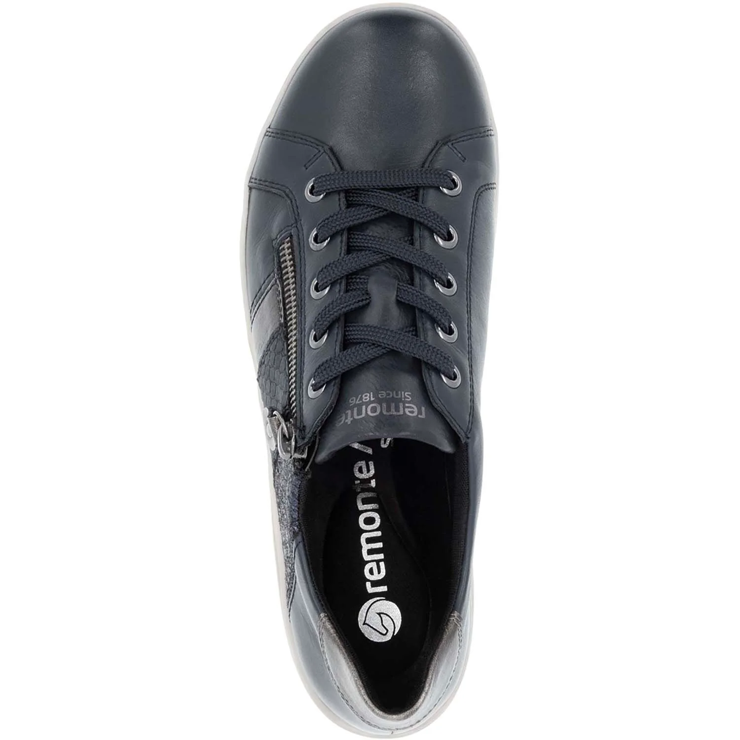 Remonte D1E00-14 Louann 00 Women's Sporty Lace Up Shoes Nightblue/Altsilber/Pazifik Leather - Image 2