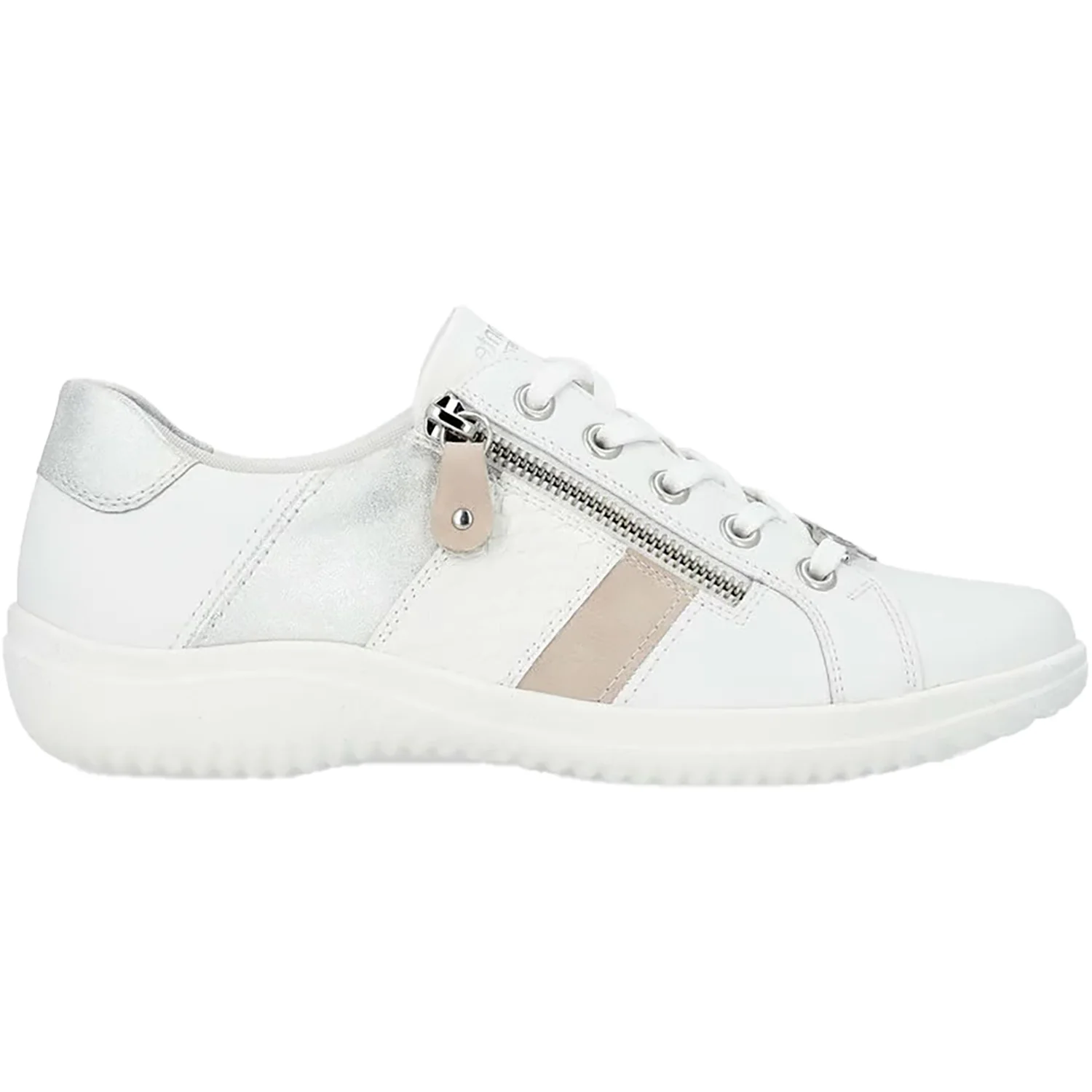 Remonte D1E00-81 Women's Sporty Lace Up Shoes Weiss/Rose/Ice Leather