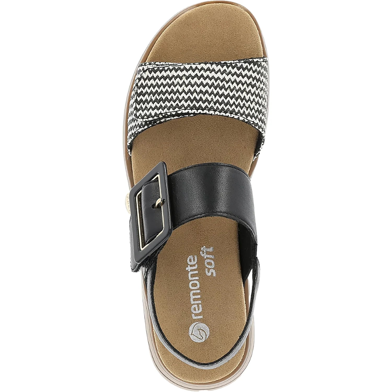 Remonte D1J53-02 Women's Sandals Schwarz/Cream/Schwarz Leather - Image 2