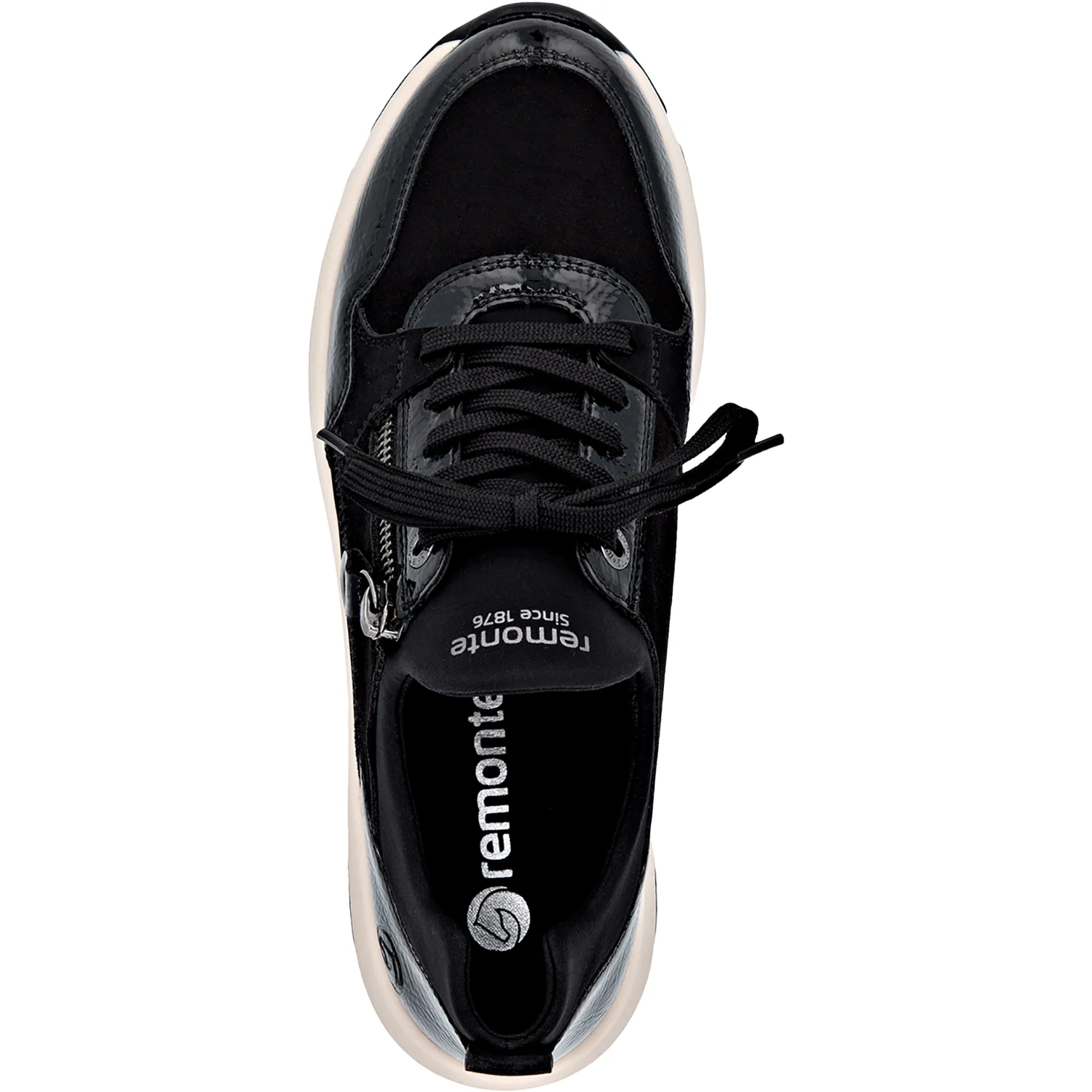 Remonte D1S02-02 Soraya 02 Women's Sporty Lace Up Shoes Sneakers Black/Schwarz/Schwarz Synthetic Patent Stretch - Image 2