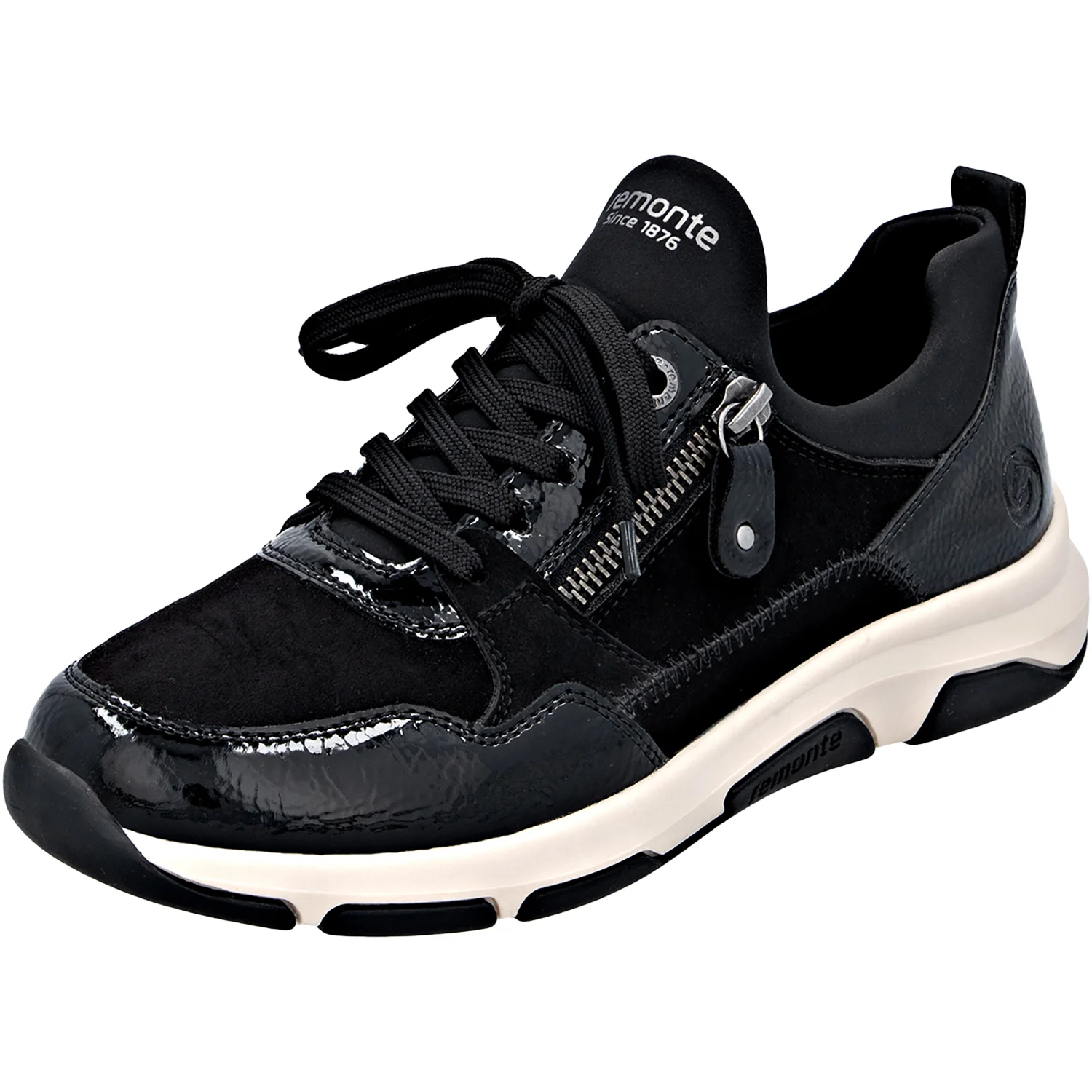 Remonte D1S02-02 Soraya 02 Women's Sporty Lace Up Shoes Sneakers Black/Schwarz/Schwarz Synthetic Patent Stretch - Image 5