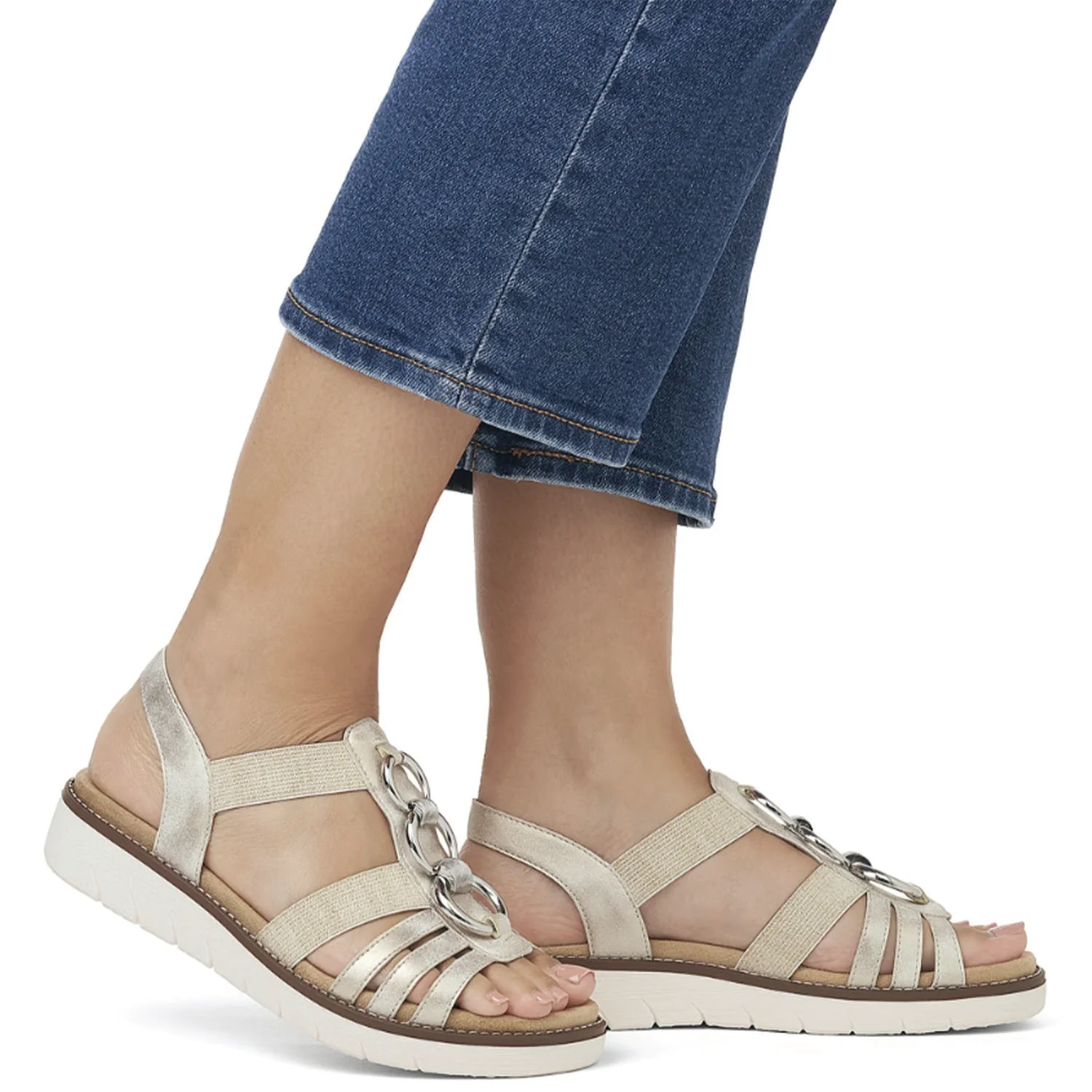 Remonte D20743-60 Women's Sandals Mushce/Beige Gold Synthetic - Image 5