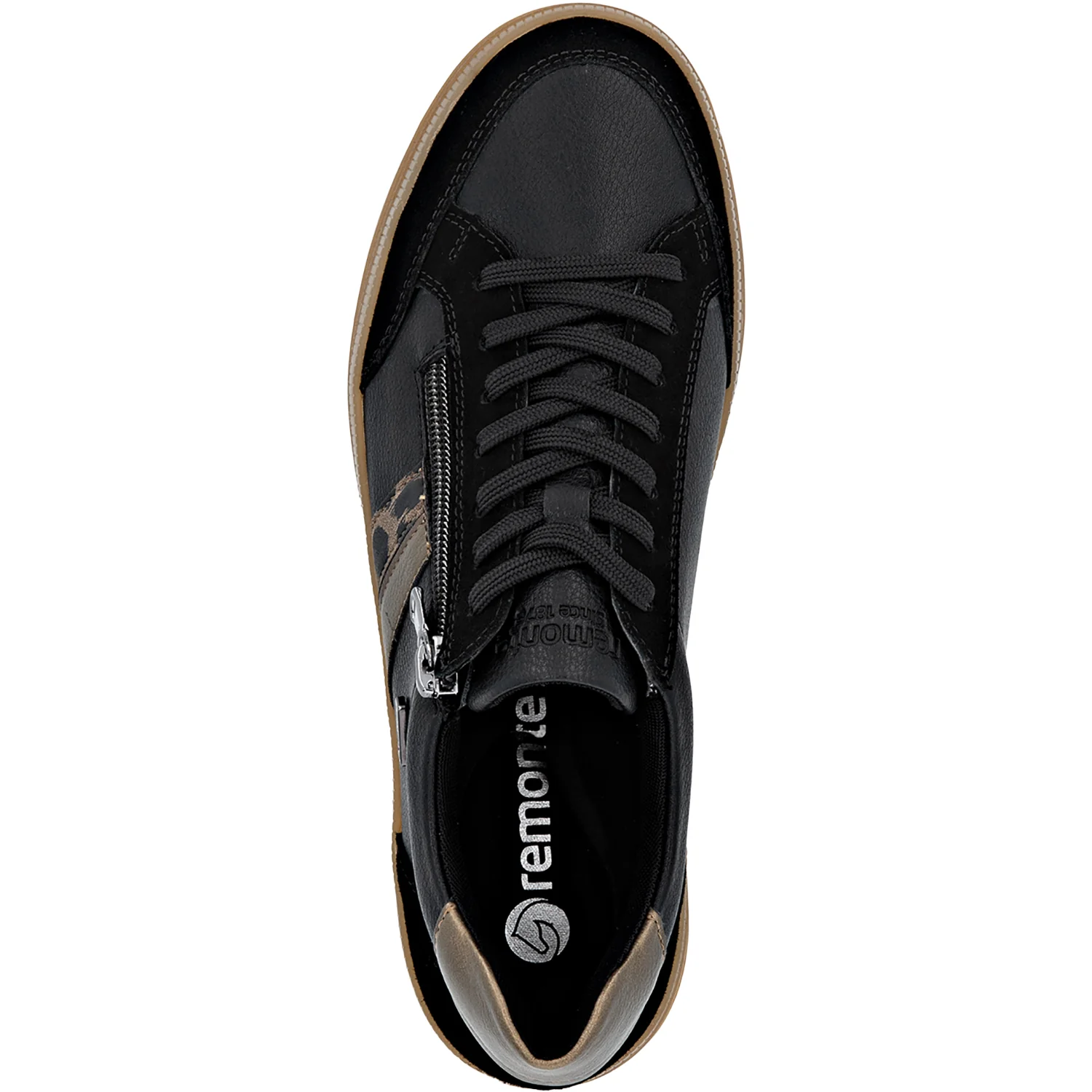 Remonte D2C04-03 Demi 04 Women's Lace Up Shoes Schwarz/Schwarz/Brown Suede/Leather - Image 2
