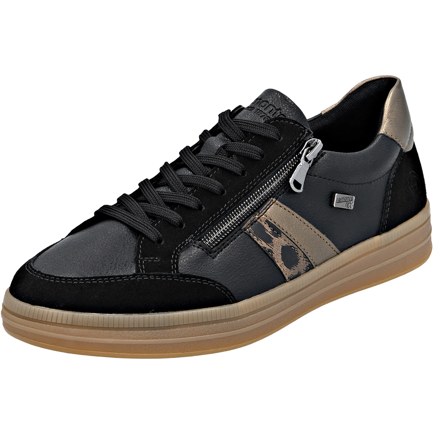 Remonte D2C04-03 Demi 04 Women's Lace Up Shoes Schwarz/Schwarz/Brown Suede/Leather - Image 5