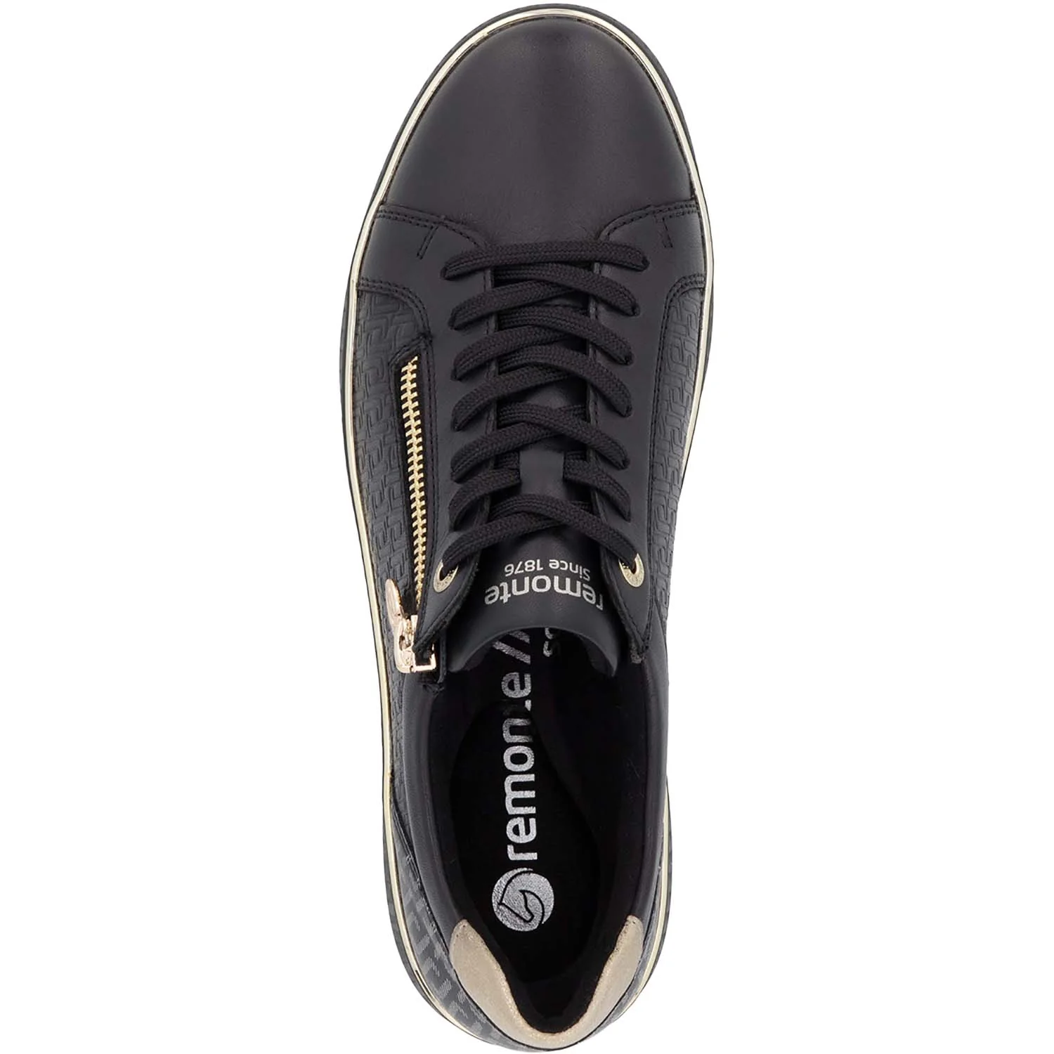 Remonte D2E00-03 Noelani 00 Women's Sporty Lace Up Shoes Schwarz/Alloy/Schwarz Leather - Image 2