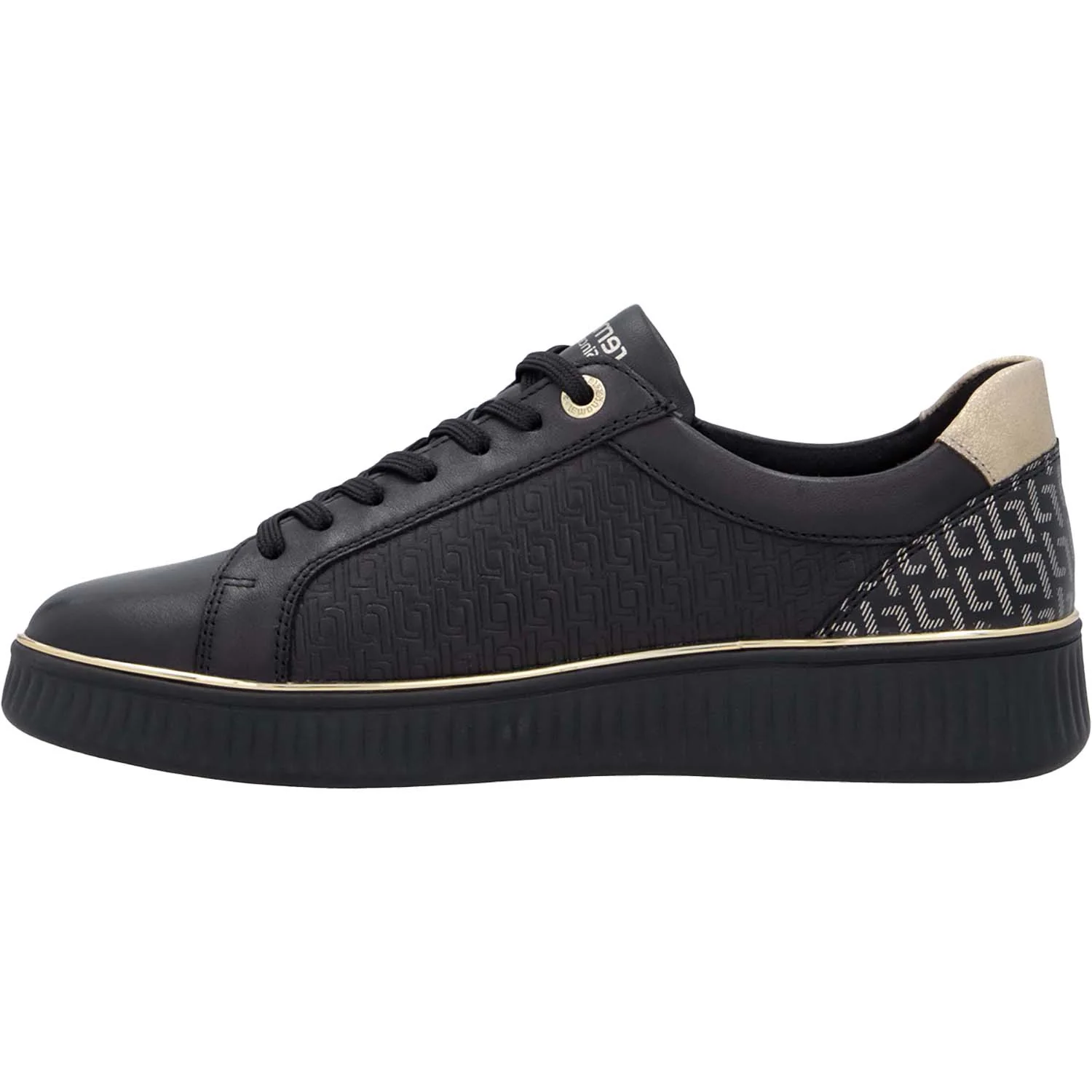 Remonte D2E00-03 Noelani 00 Women's Sporty Lace Up Shoes Schwarz/Alloy/Schwarz Leather - Image 3