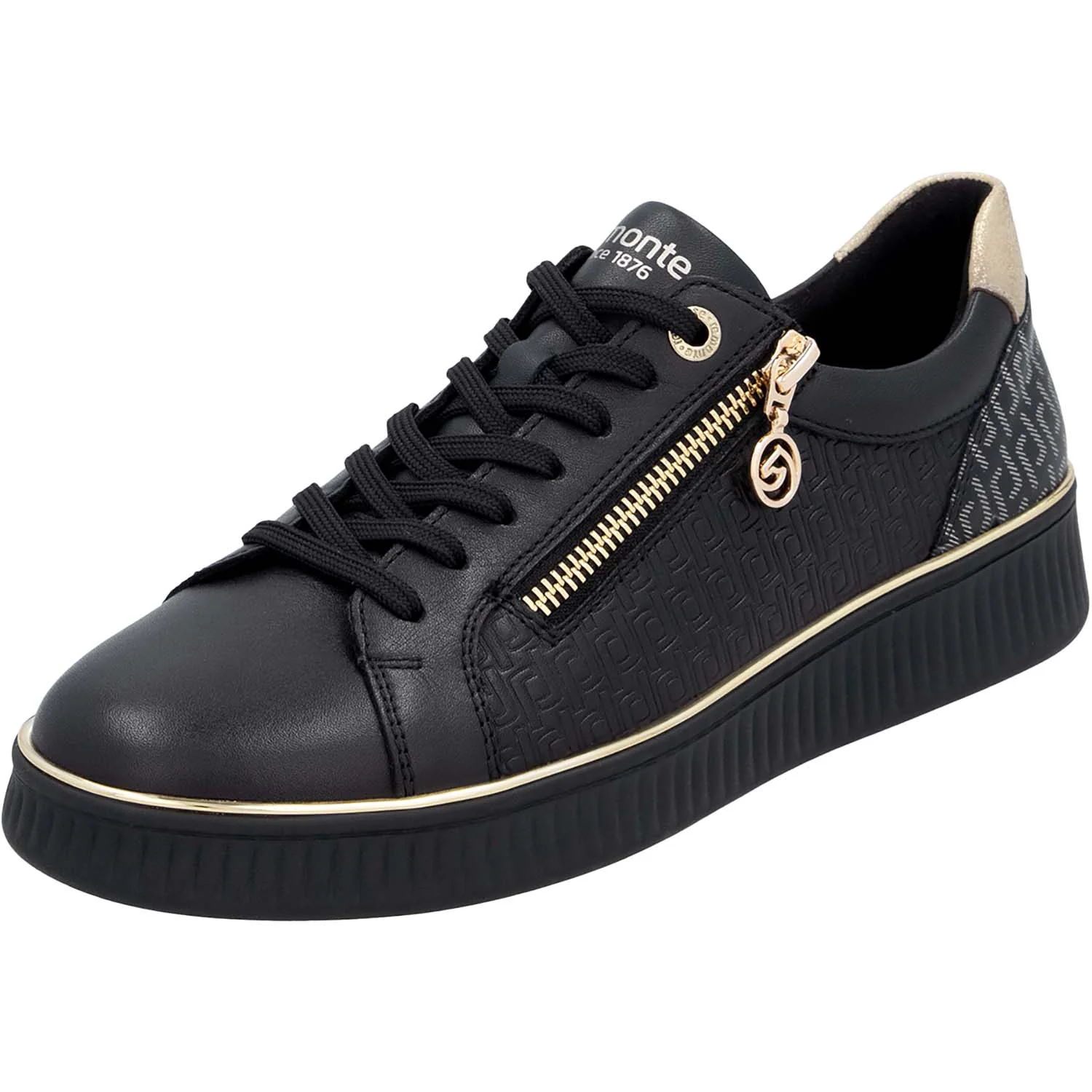 Remonte D2E00-03 Noelani 00 Women's Sporty Lace Up Shoes Schwarz/Alloy/Schwarz Leather - Image 5