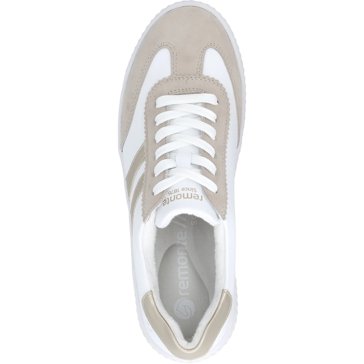 Remonte D3E00-80 Women's Sporty Lace Up Shoes Iceberg/Weiss/Pale Gold - Image 2