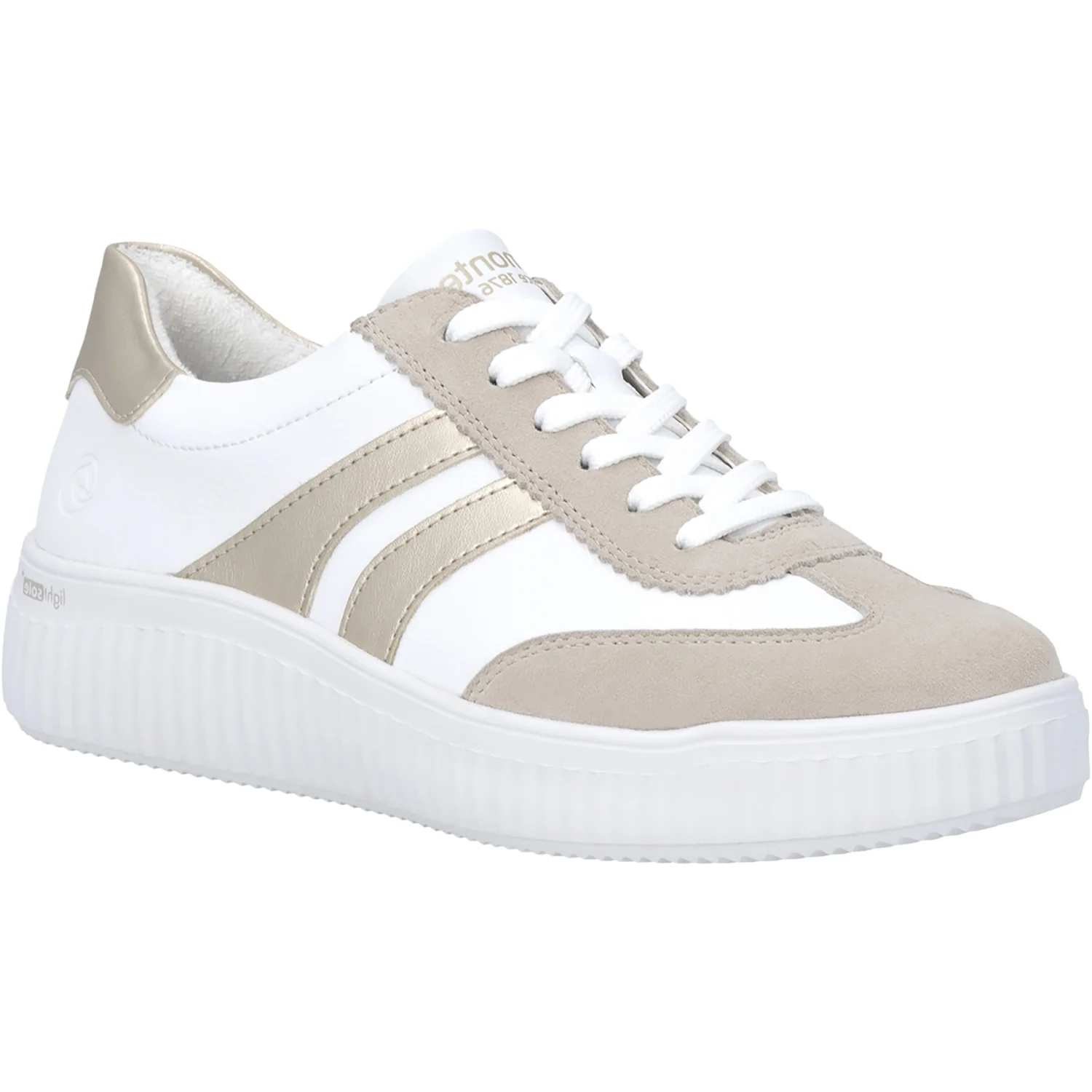 Remonte D3E00-80 Women's Sporty Lace Up Shoes Iceberg/Weiss/Pale Gold - Image 5