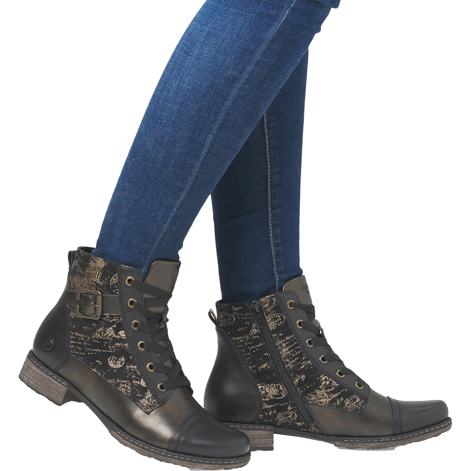 Remonte D4381-03 Women's Water Resistant Boots Schwarz/Antik/Schwarz Synthetic - Image 6