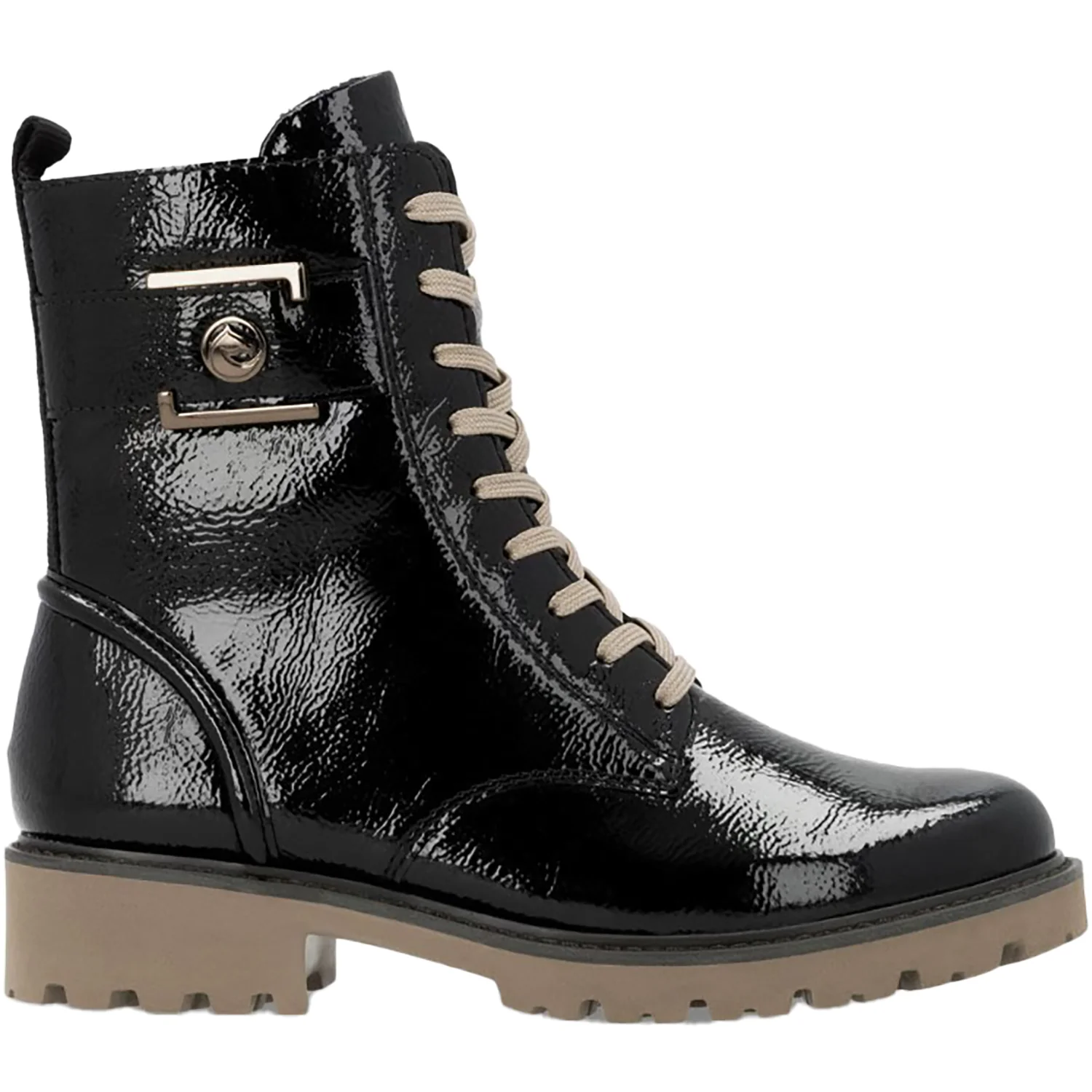 Remonte D8663-00 Women's Boots Black Crashlack Patent Leather