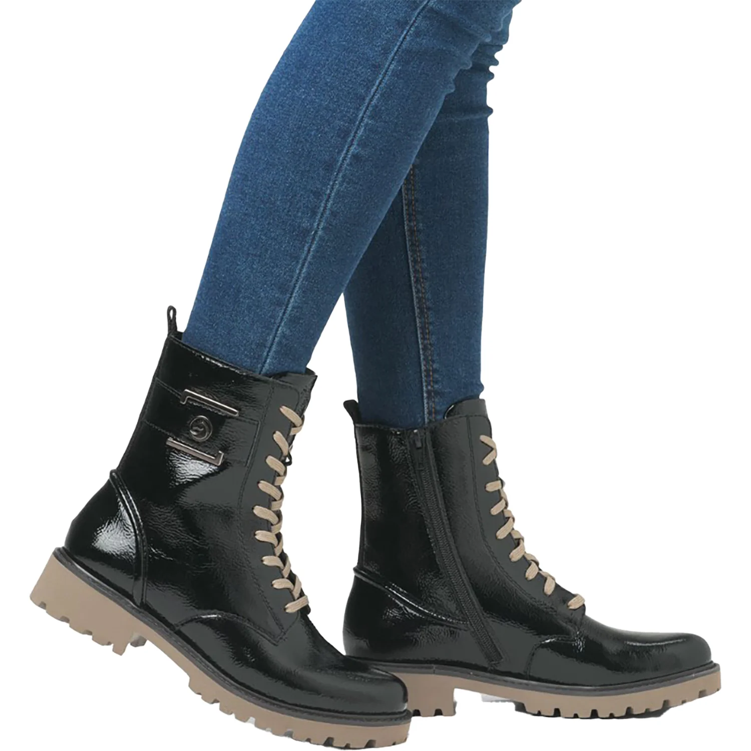 Remonte D8663-00 Women's Boots Black Crashlack Patent Leather - Image 7