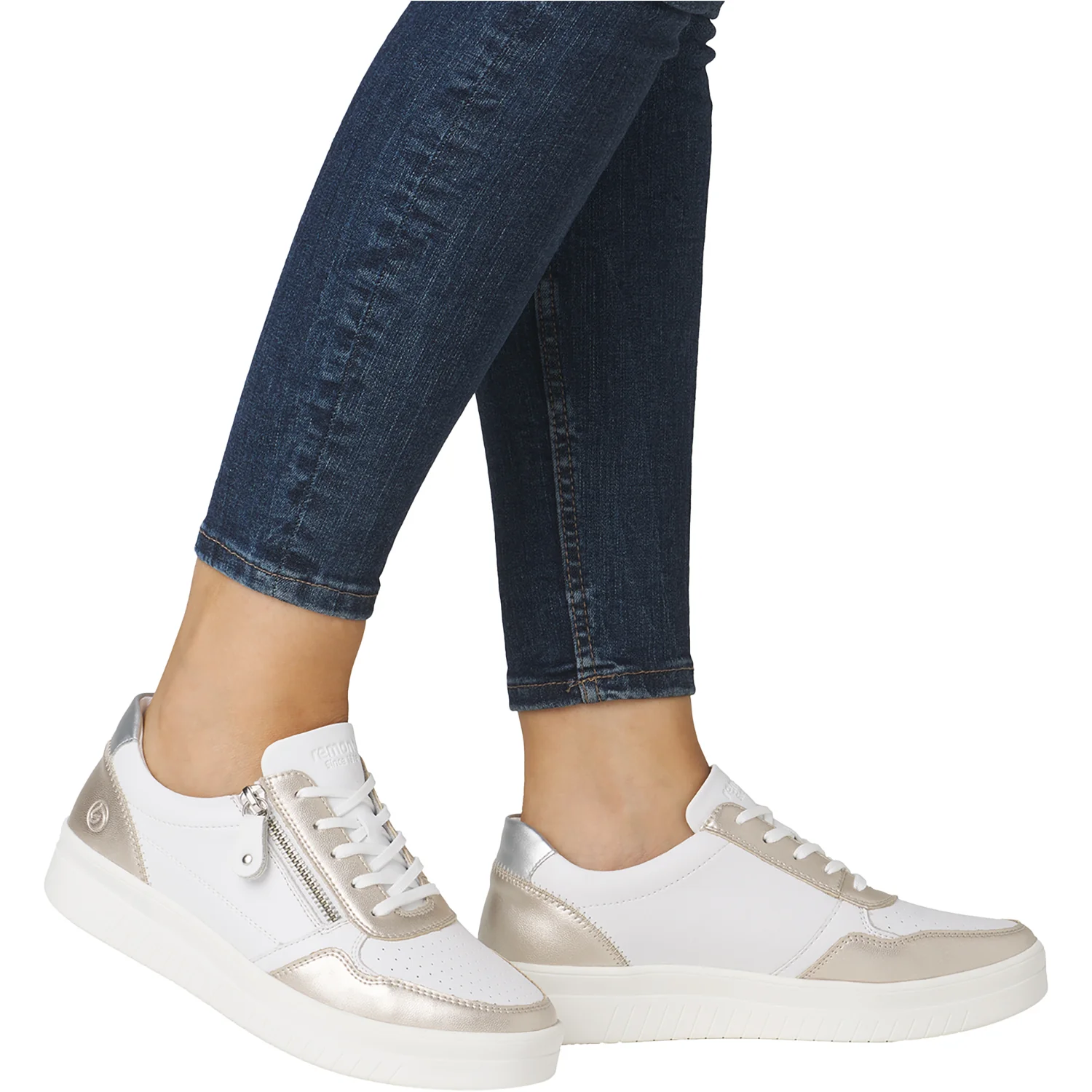 Remonte DOJ05-81 Kendra 01 Women's Sneakers Pale Gold/Weiss/Silver - Image 6